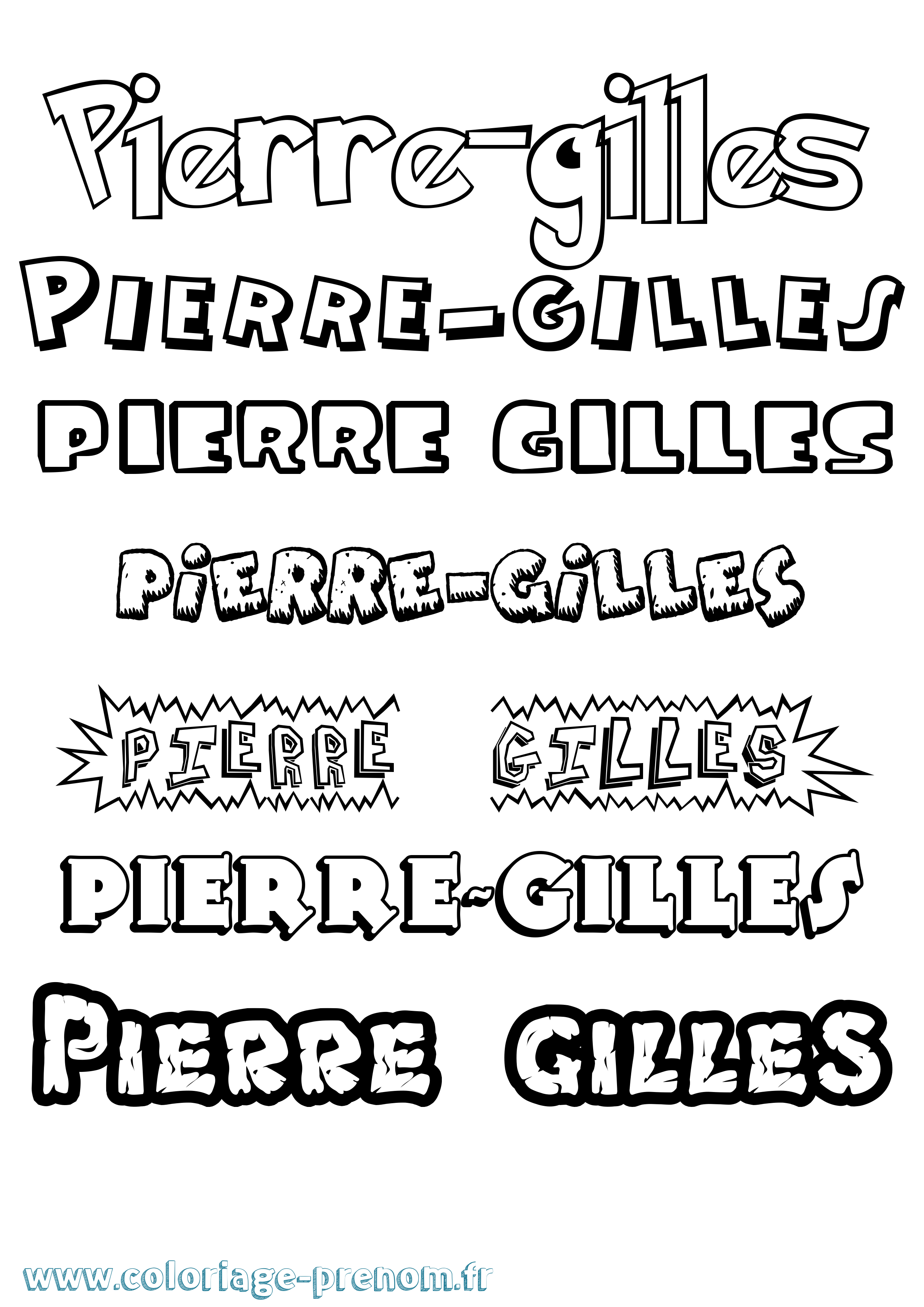 Coloriage Pierre-Gilles Dessin Animé Coloriage prénom Pierre-Gilles Dessin Animé