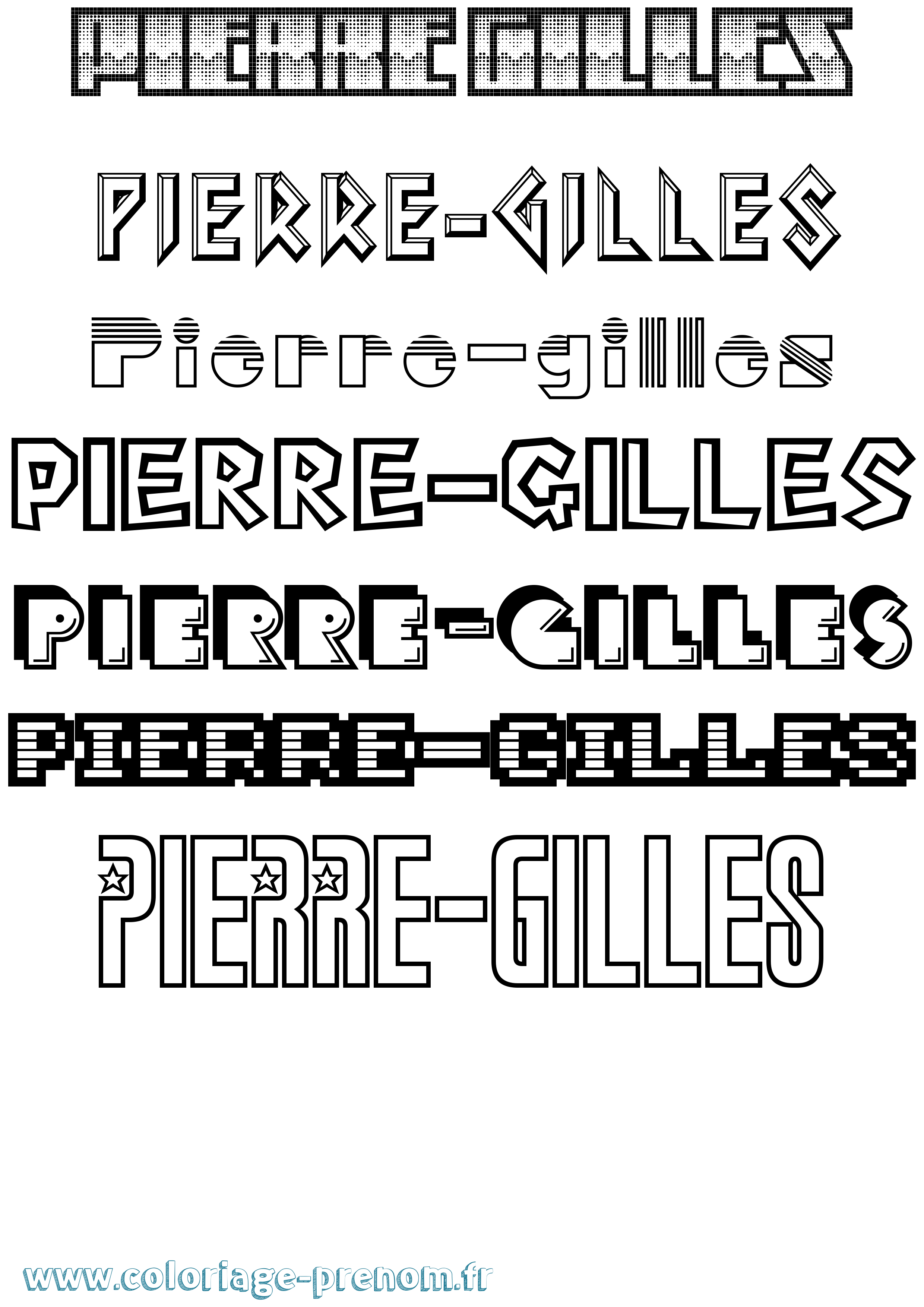 Coloriage Pierre-Gilles Jeux Vidéos Coloriage prénom Pierre-Gilles Jeux Vidéos