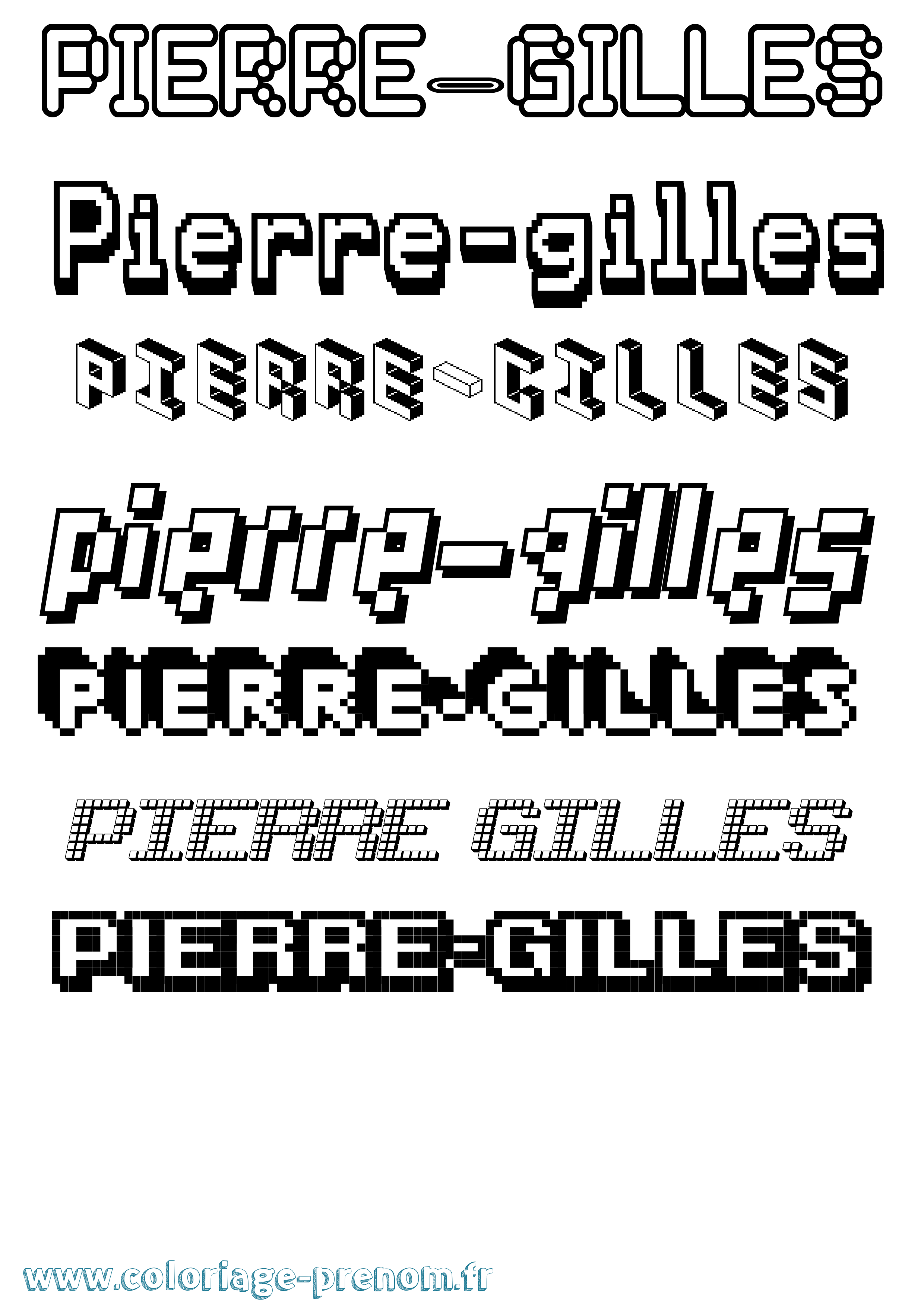 Coloriage Pierre-Gilles Pixel Coloriage prénom Pierre-Gilles Pixel