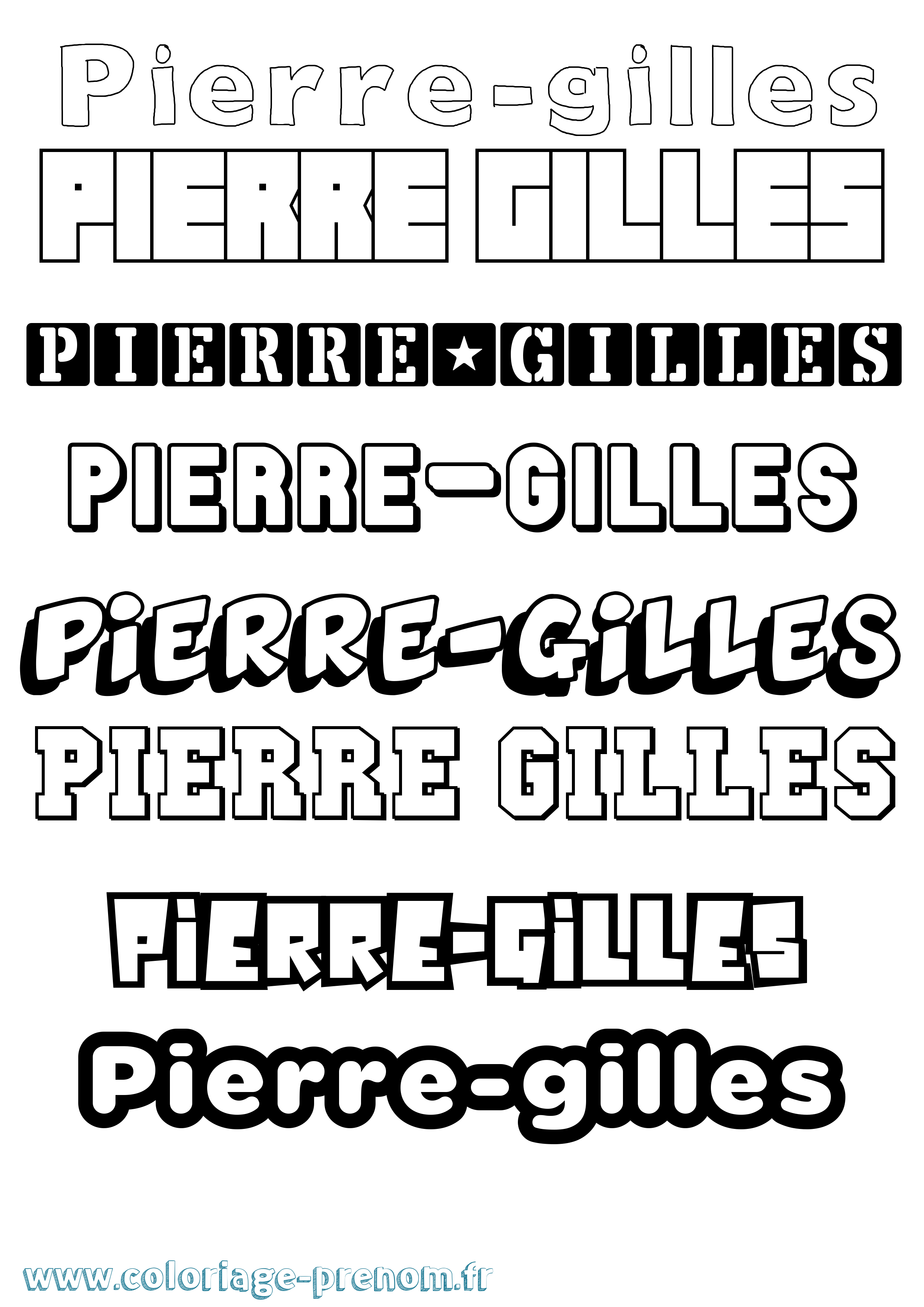 Coloriage Pierre-Gilles Simple Coloriage prénom Pierre-Gilles Simple