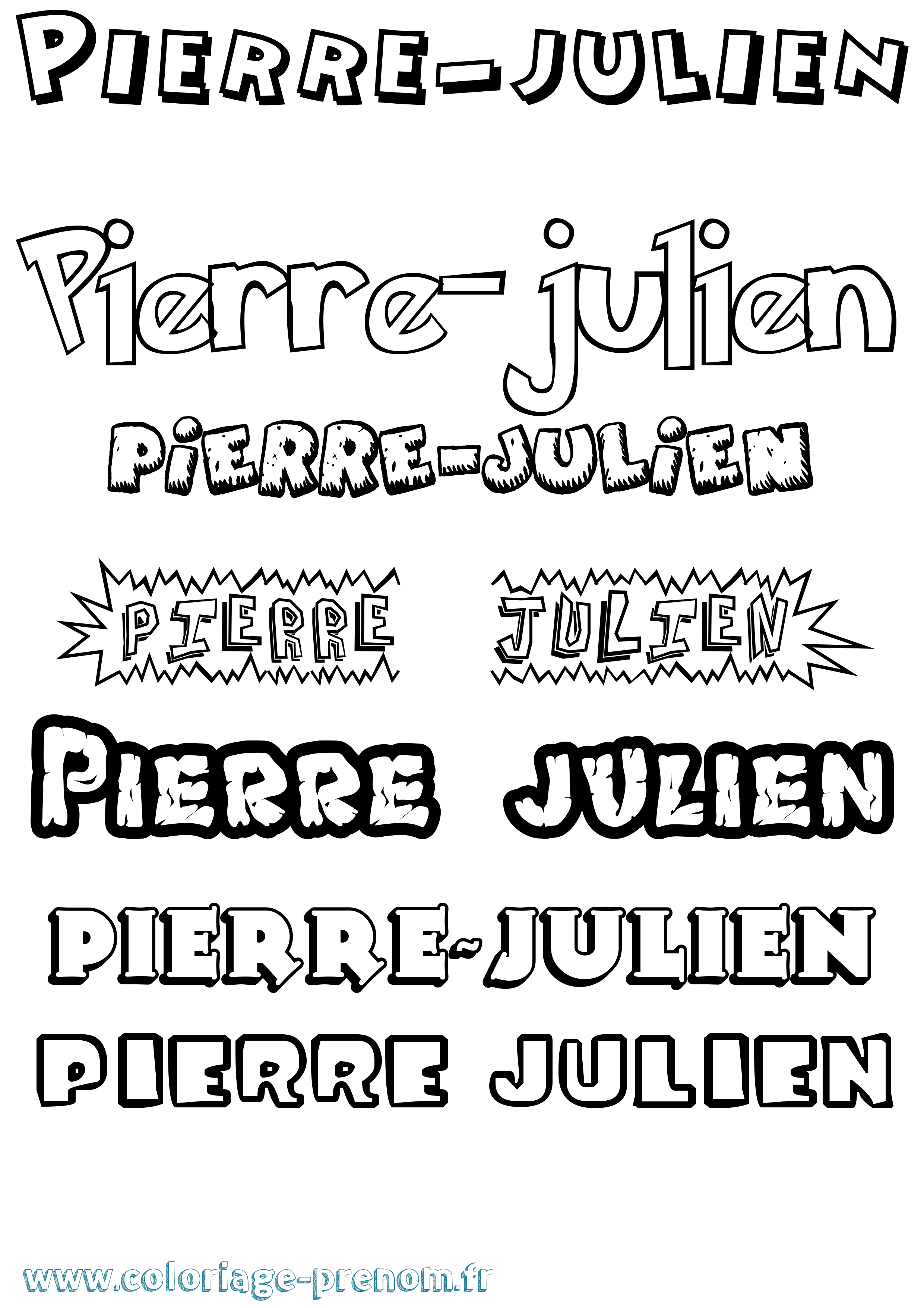 Coloriage Pierre-Julien Dessin Animé Coloriage prénom Pierre-Julien Dessin Animé