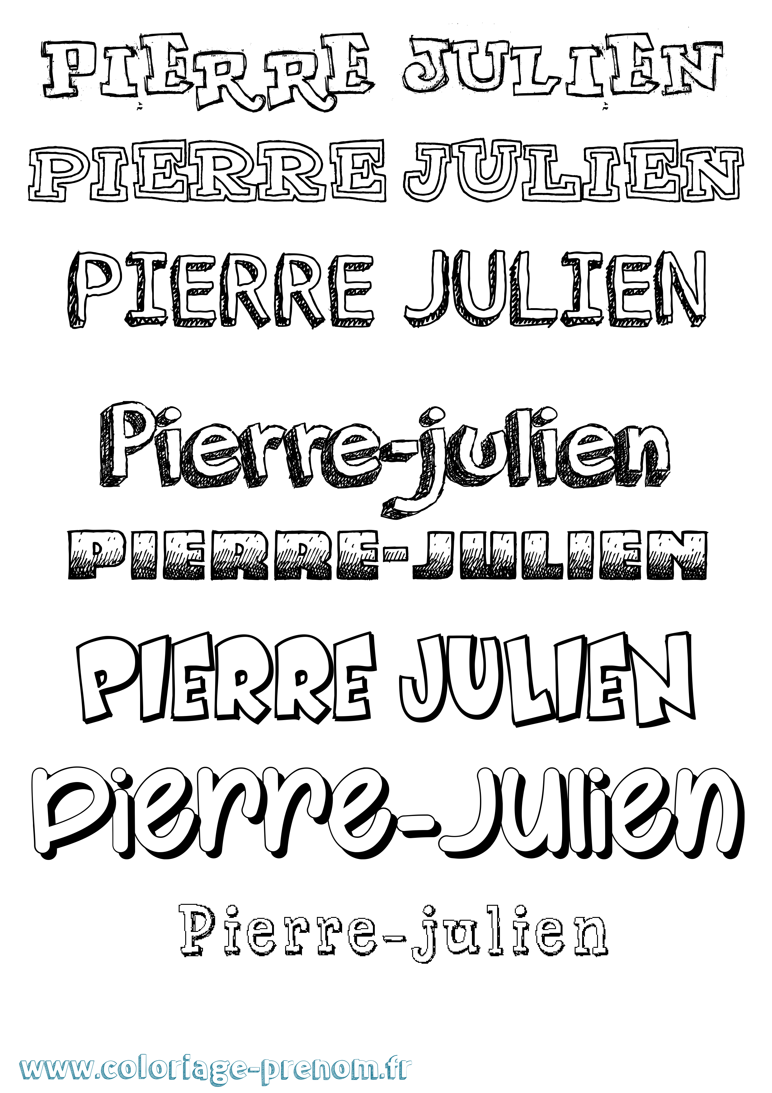 Coloriage Pierre-Julien Dessiné Coloriage prénom Pierre-Julien Dessiné