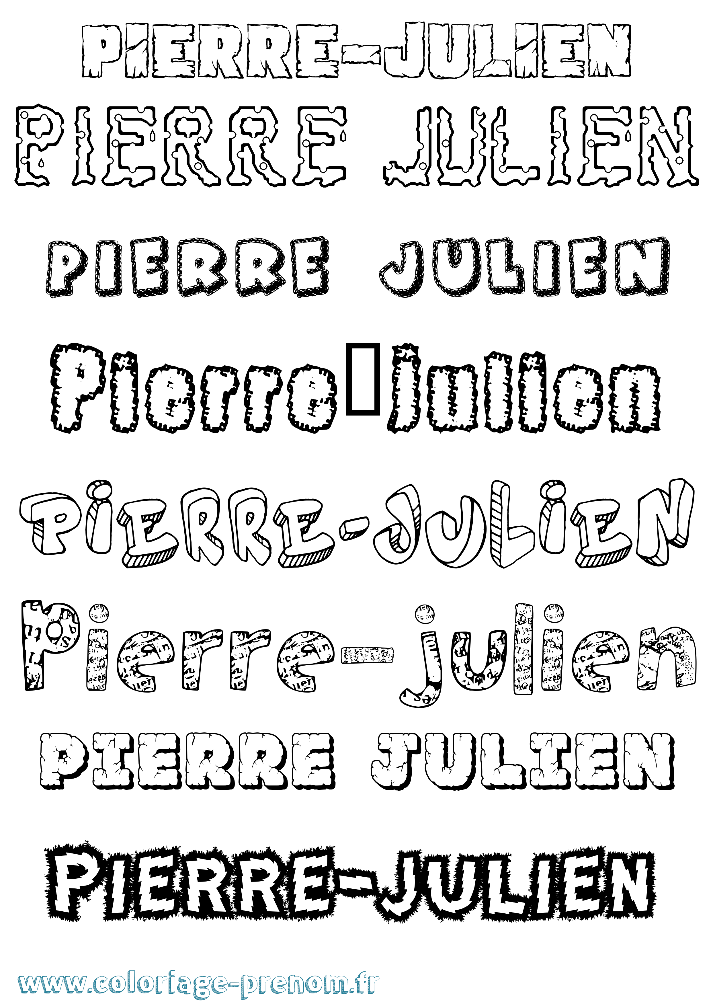 Coloriage Pierre-Julien Destructuré Coloriage prénom Pierre-Julien Destructuré