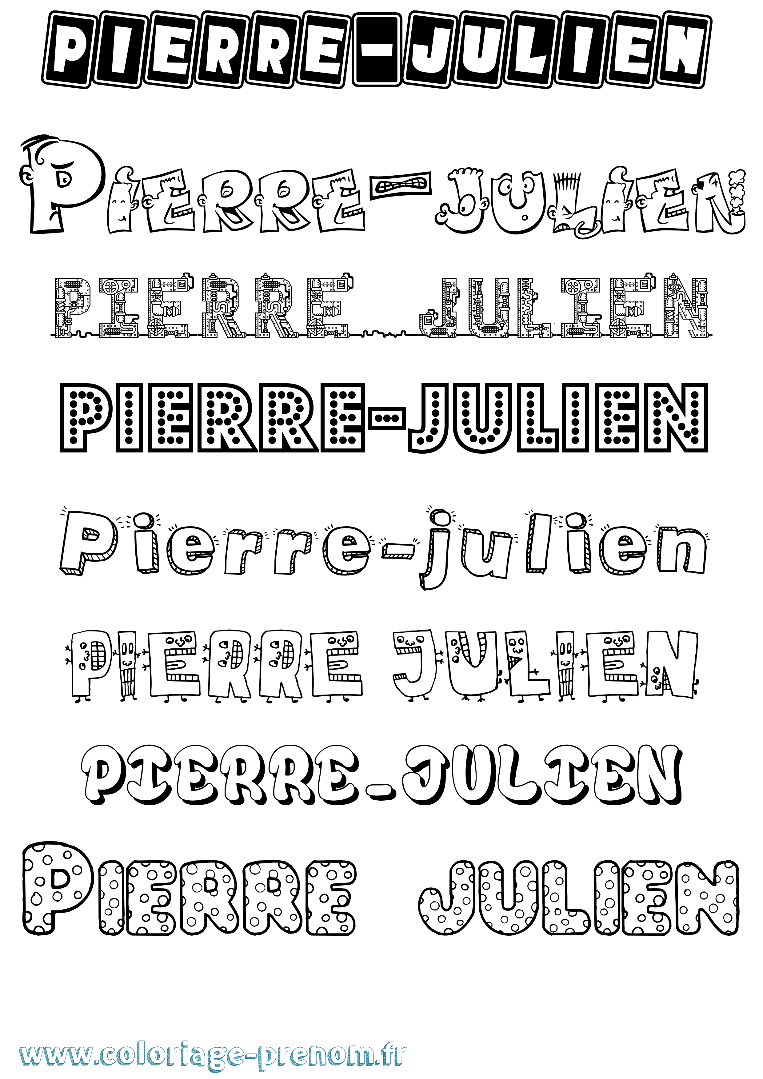 Coloriage Pierre-Julien Fun Coloriage prénom Pierre-Julien Fun