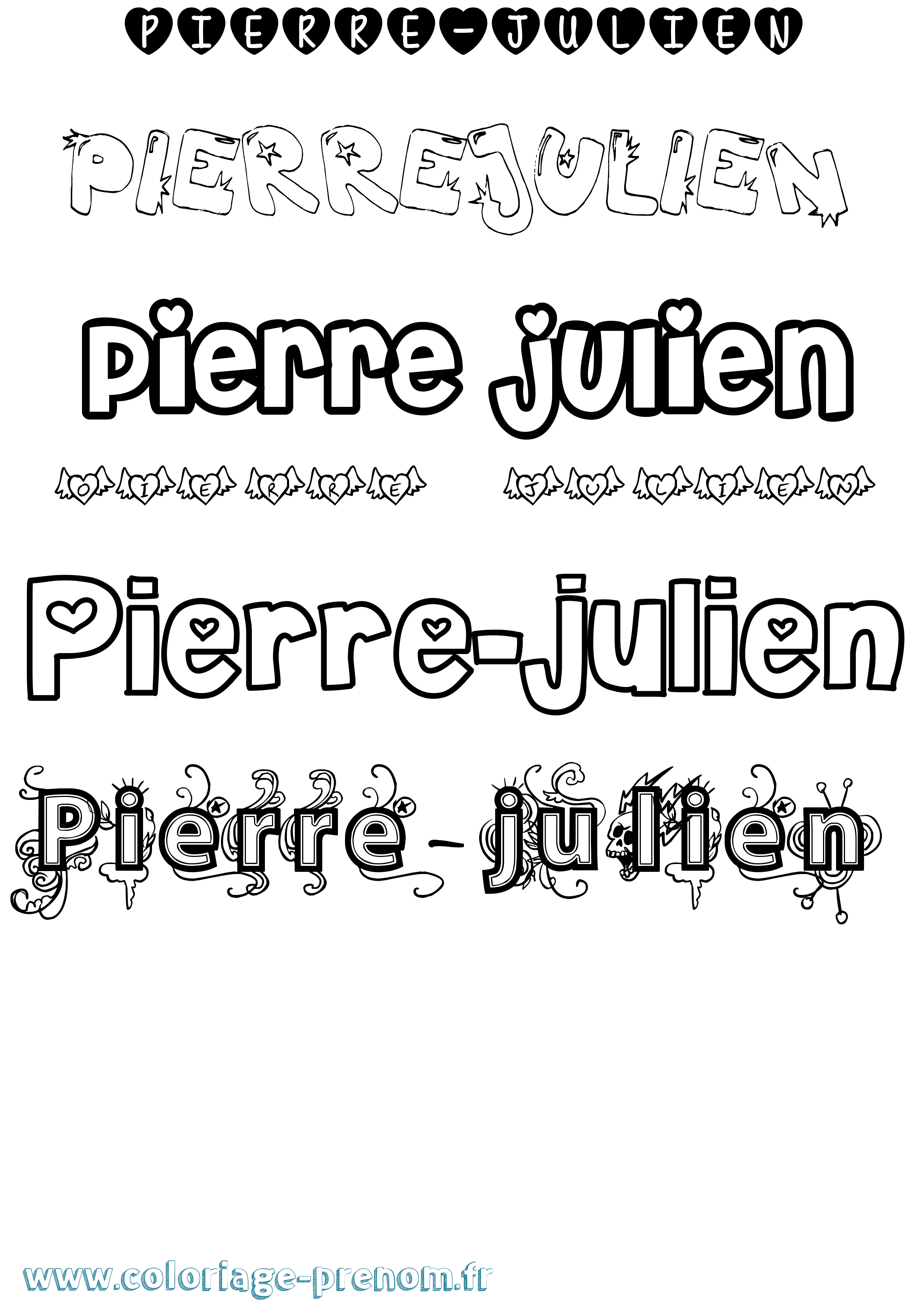 Coloriage Pierre-Julien Girly Coloriage prénom Pierre-Julien Girly