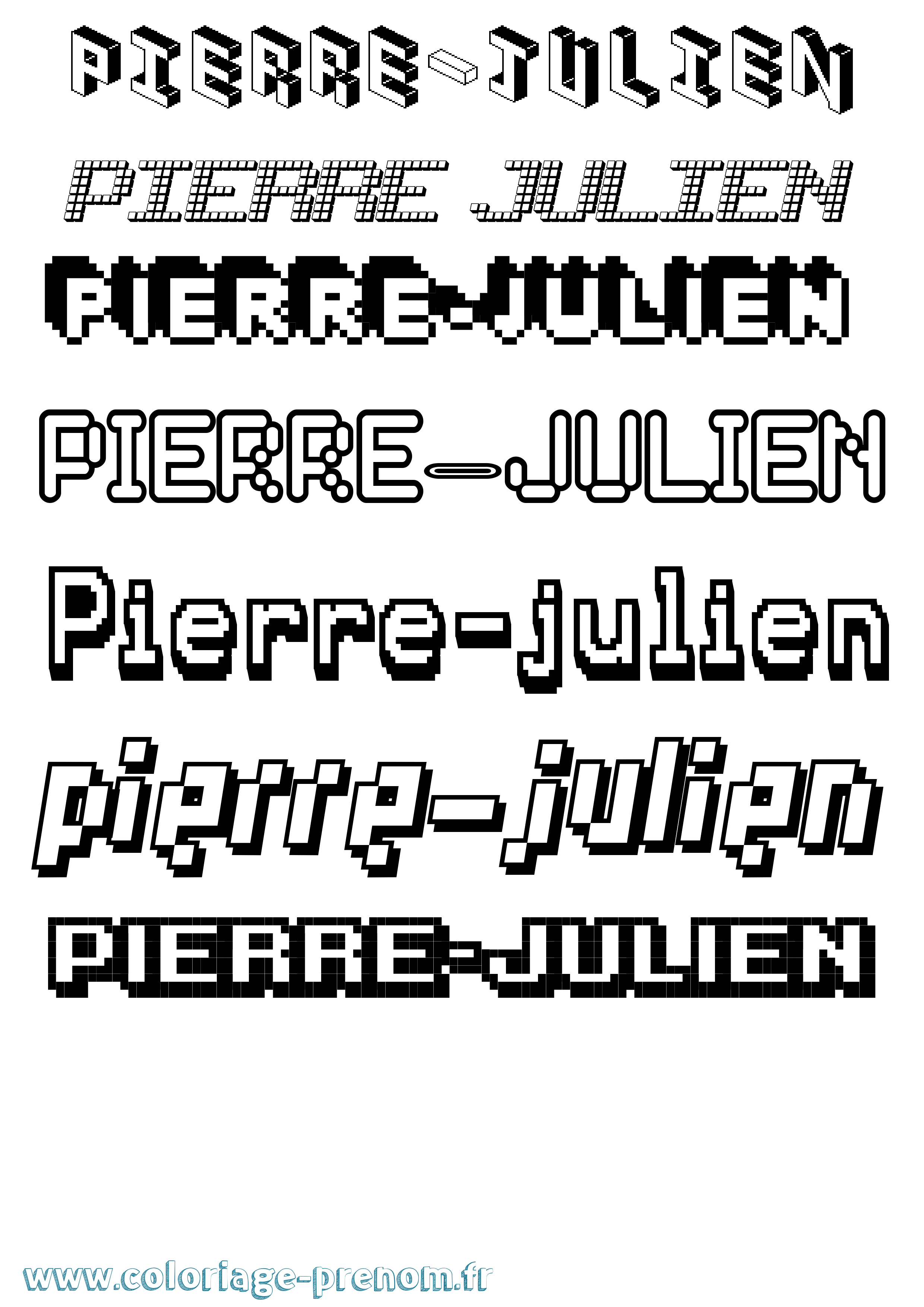 Coloriage Pierre-Julien Pixel Coloriage prénom Pierre-Julien Pixel