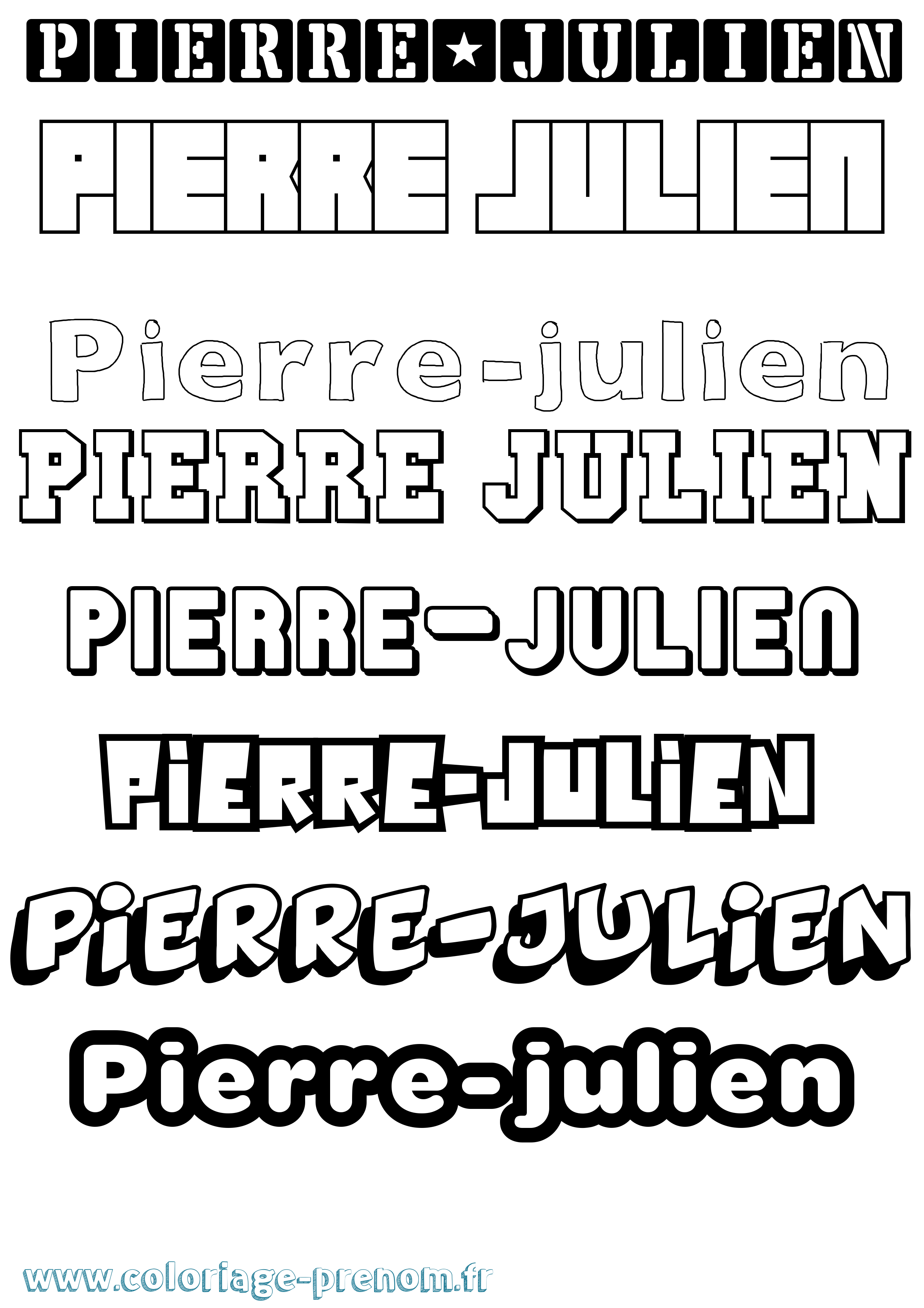 Coloriage Pierre-Julien Simple Coloriage prénom Pierre-Julien Simple