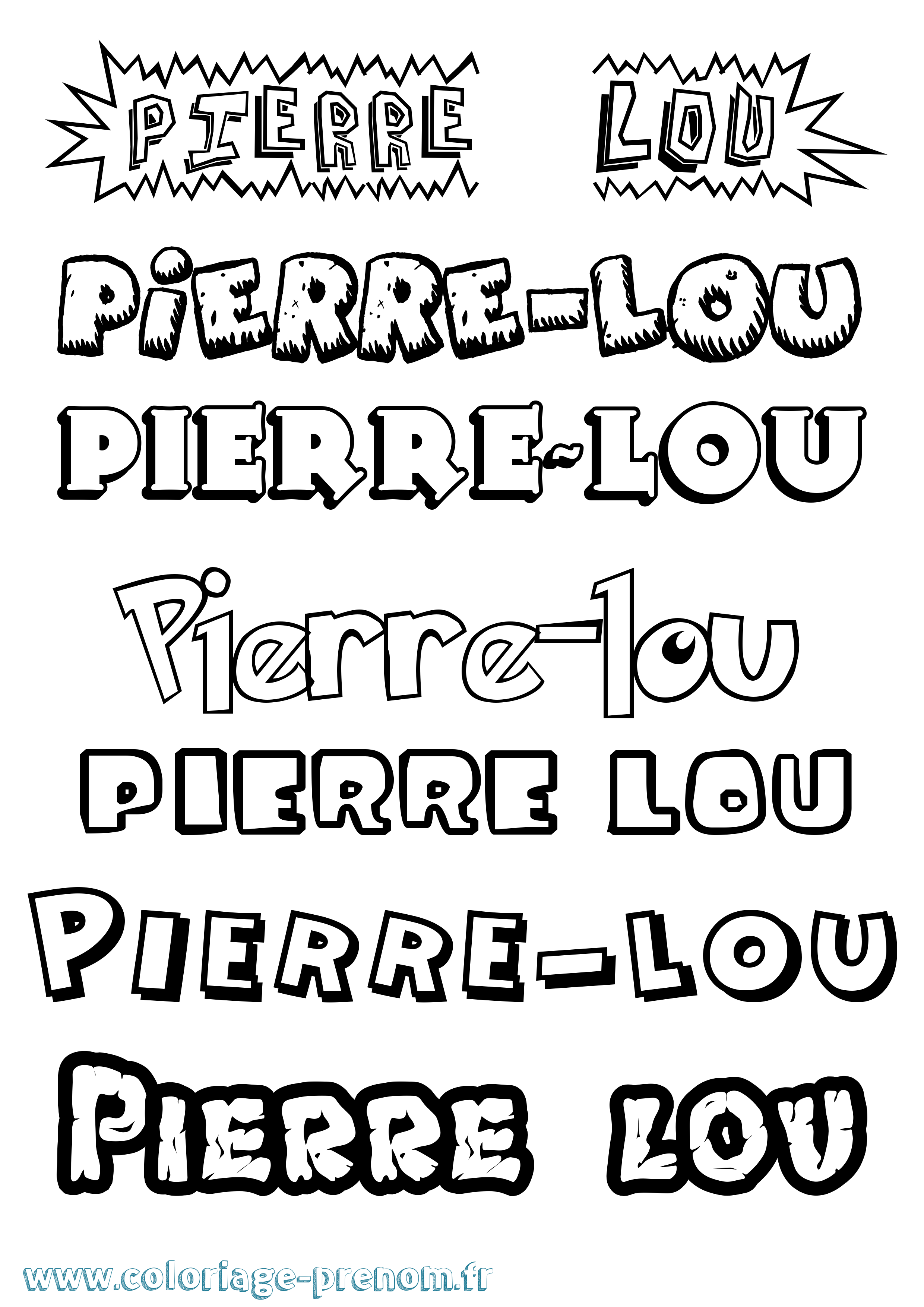 Coloriage Pierre-Lou Dessin Animé Coloriage prénom Pierre-Lou Dessin Animé
