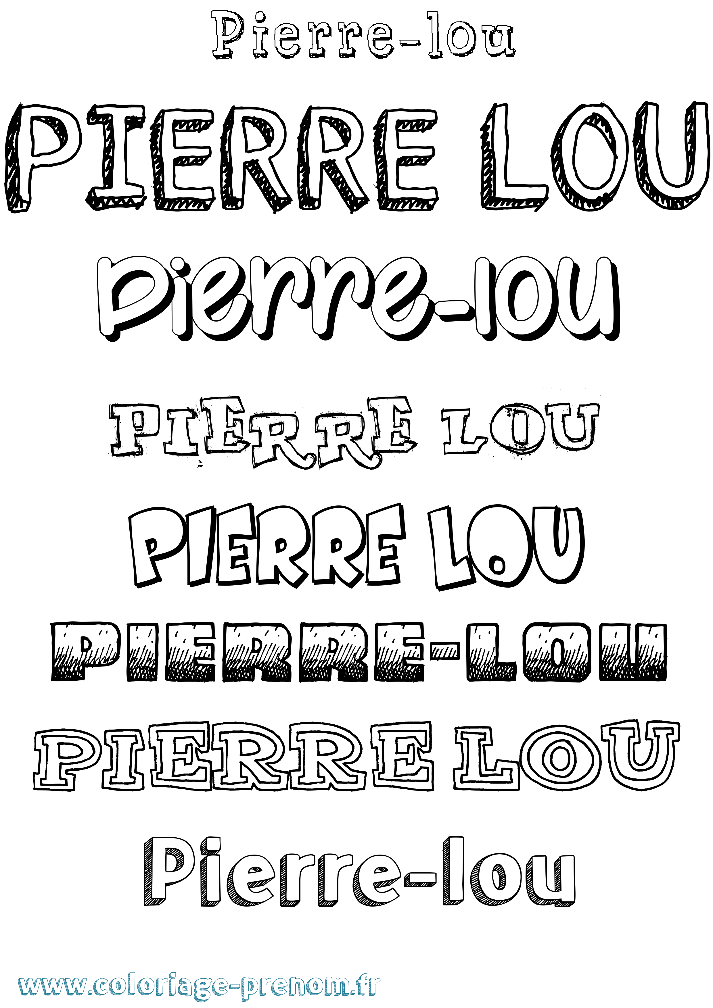 Coloriage Pierre-Lou Dessiné Coloriage prénom Pierre-Lou Dessiné