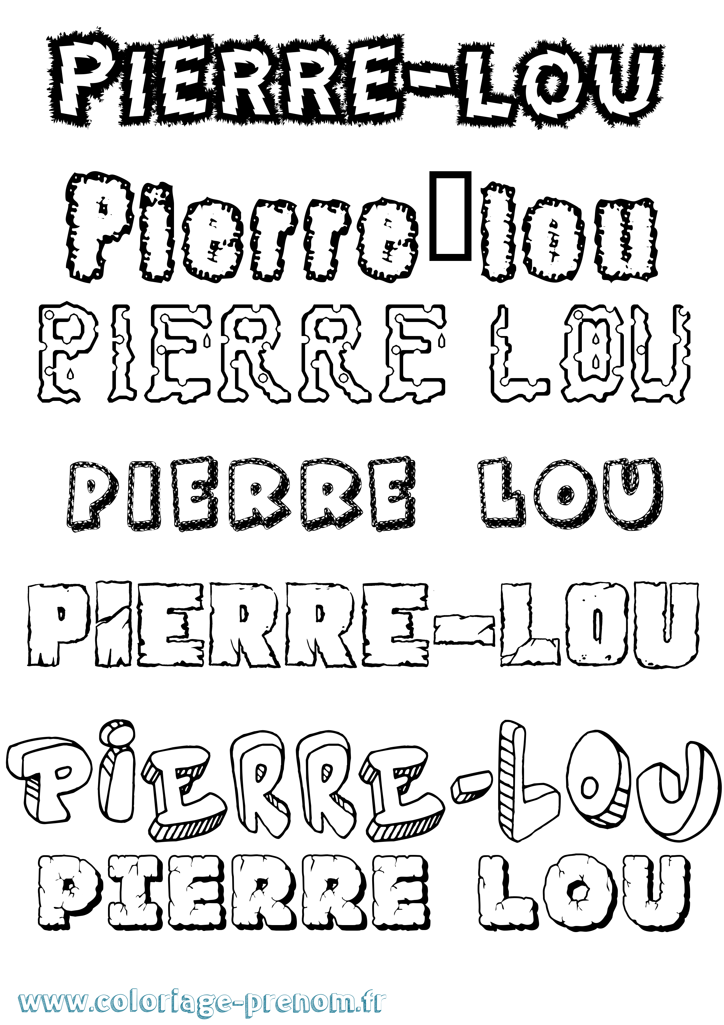 Coloriage Pierre-Lou Destructuré Coloriage prénom Pierre-Lou Destructuré
