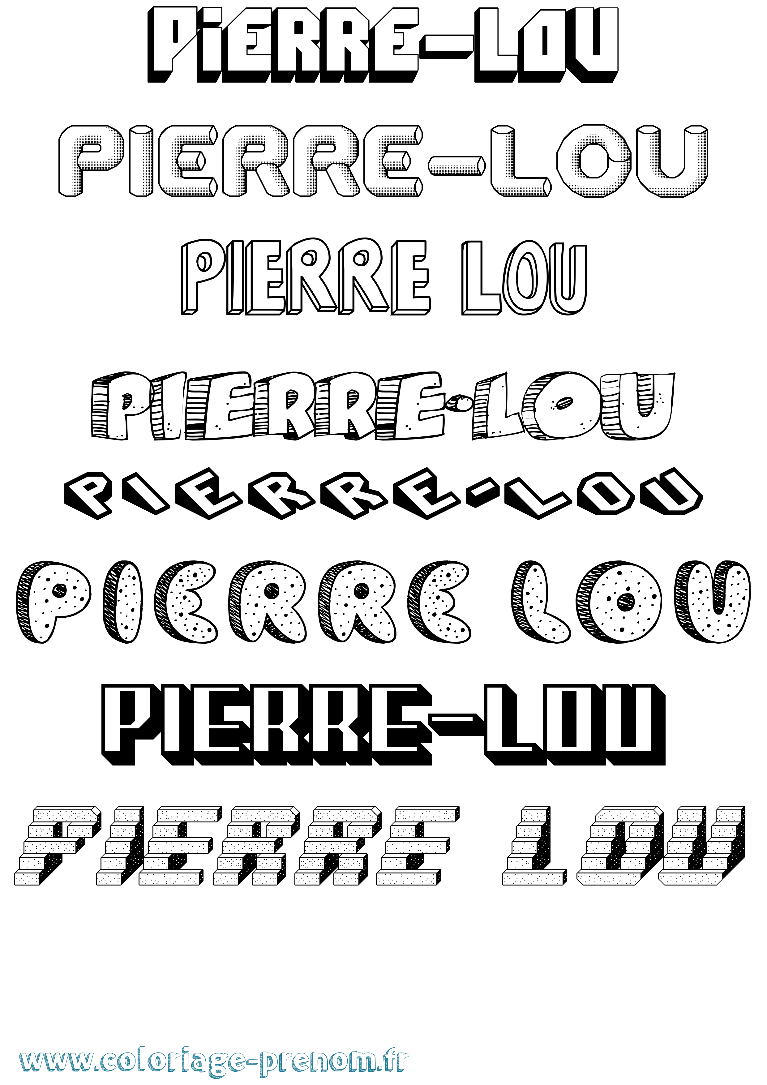 Coloriage Pierre-Lou Effet 3D Coloriage prénom Pierre-Lou Effet 3D