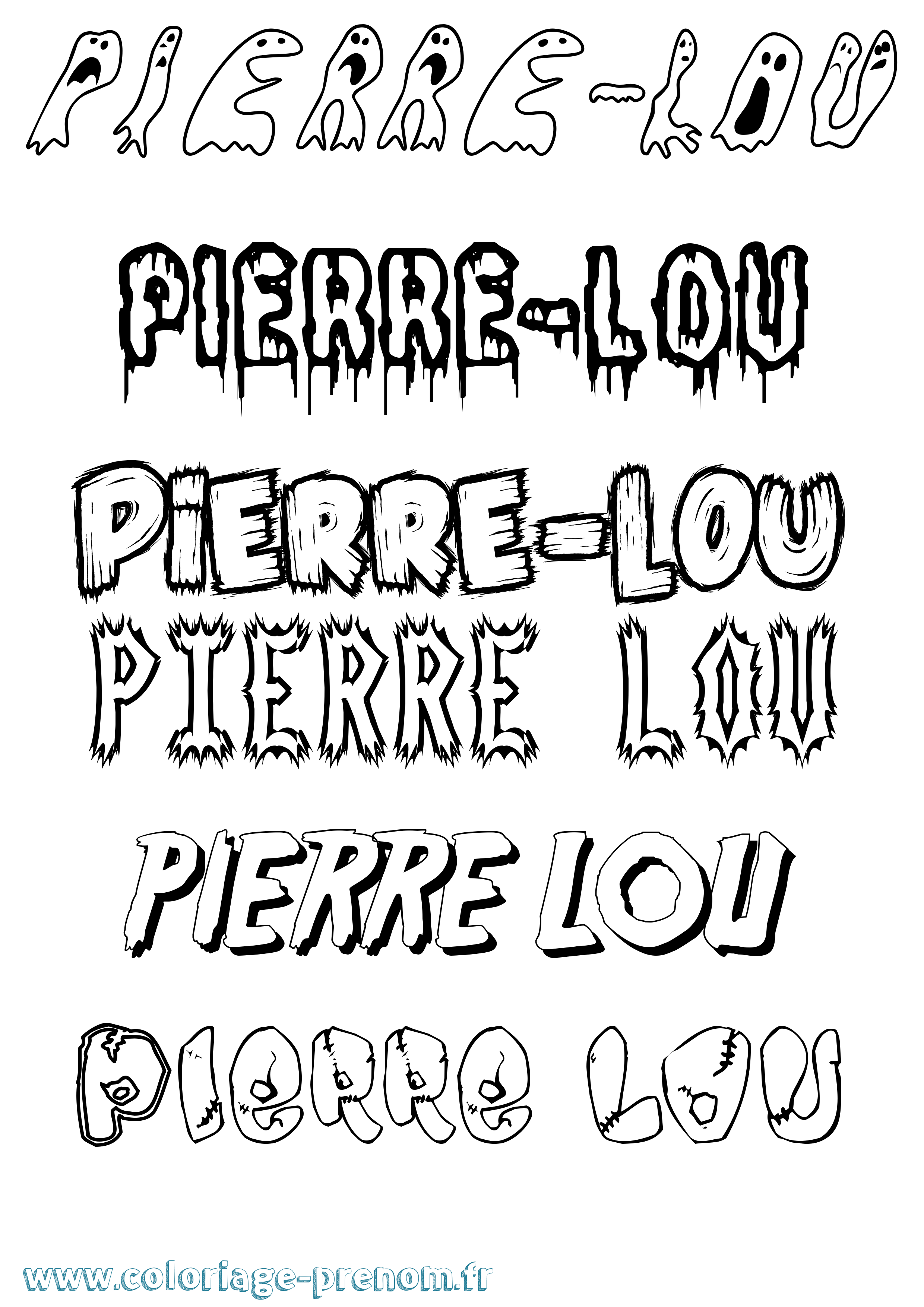Coloriage Pierre-Lou Frisson Coloriage prénom Pierre-Lou Frisson