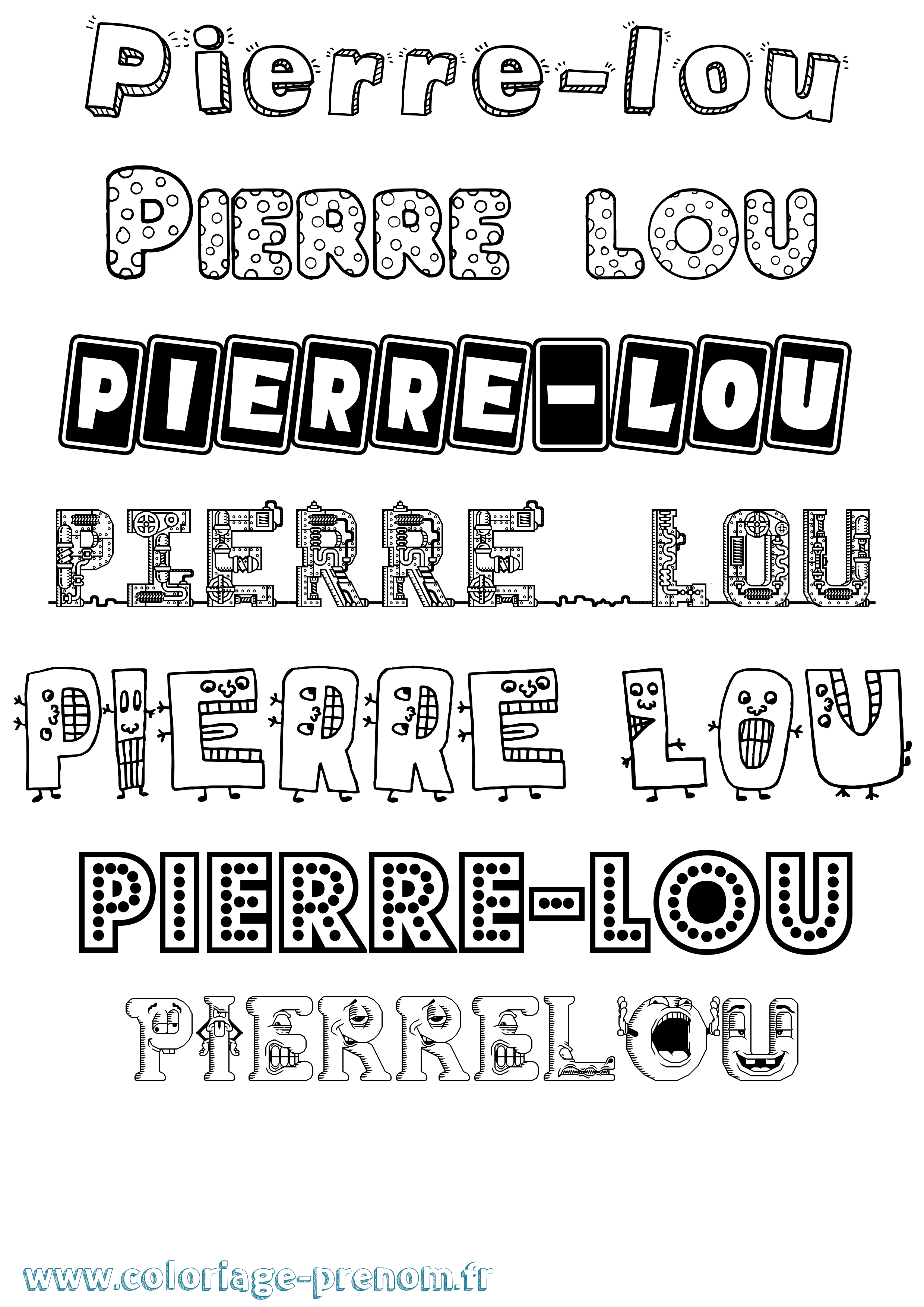 Coloriage Pierre-Lou Fun Coloriage prénom Pierre-Lou Fun