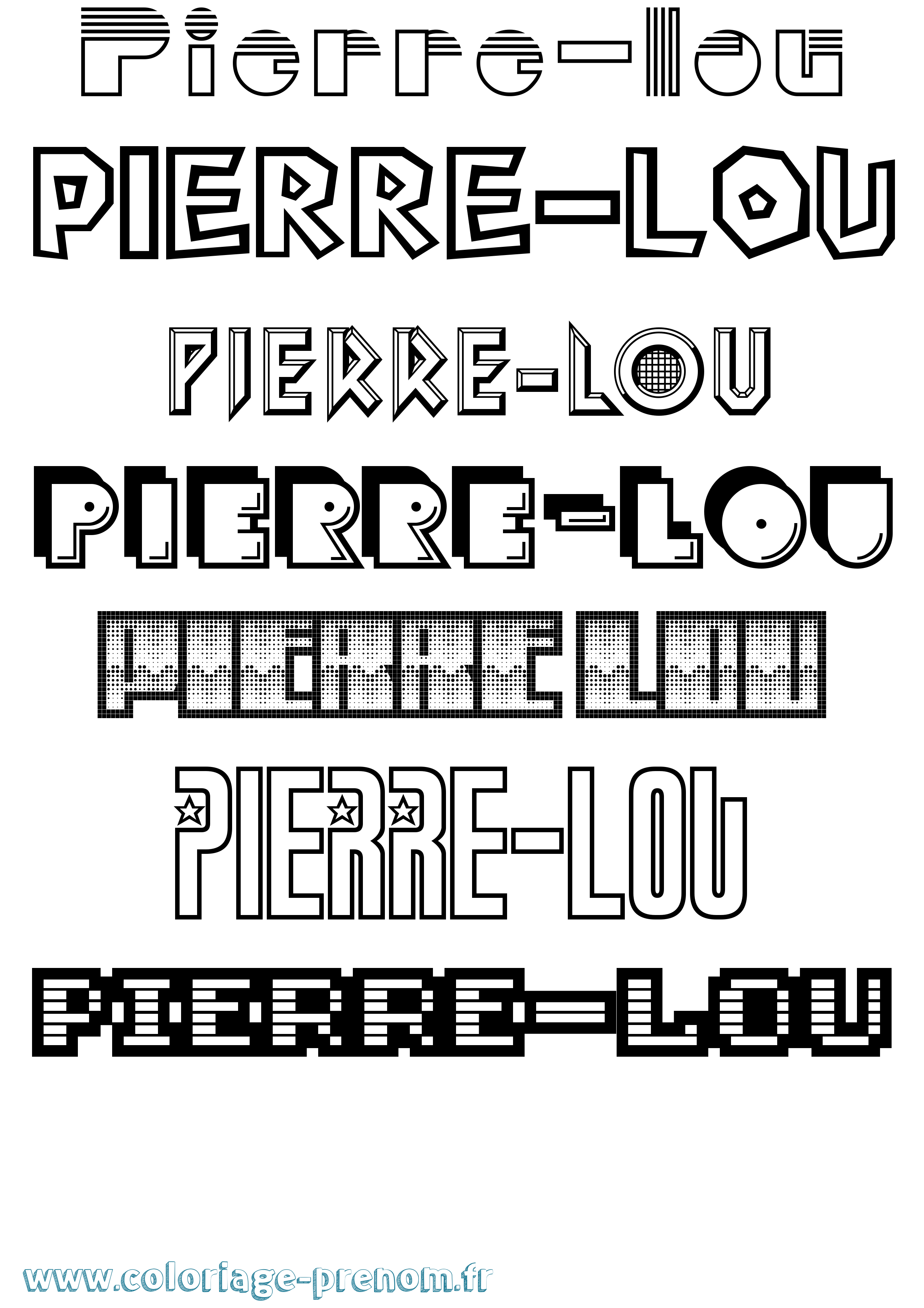 Coloriage Pierre-Lou Jeux Vidéos Coloriage prénom Pierre-Lou Jeux Vidéos