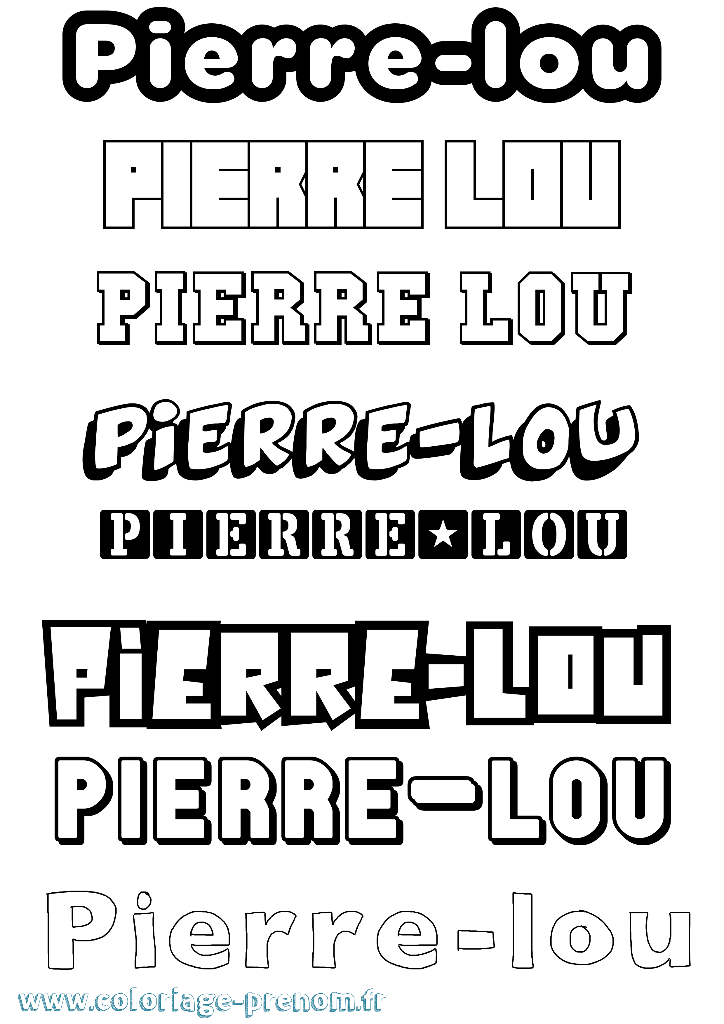Coloriage Pierre-Lou Simple Coloriage prénom Pierre-Lou Simple