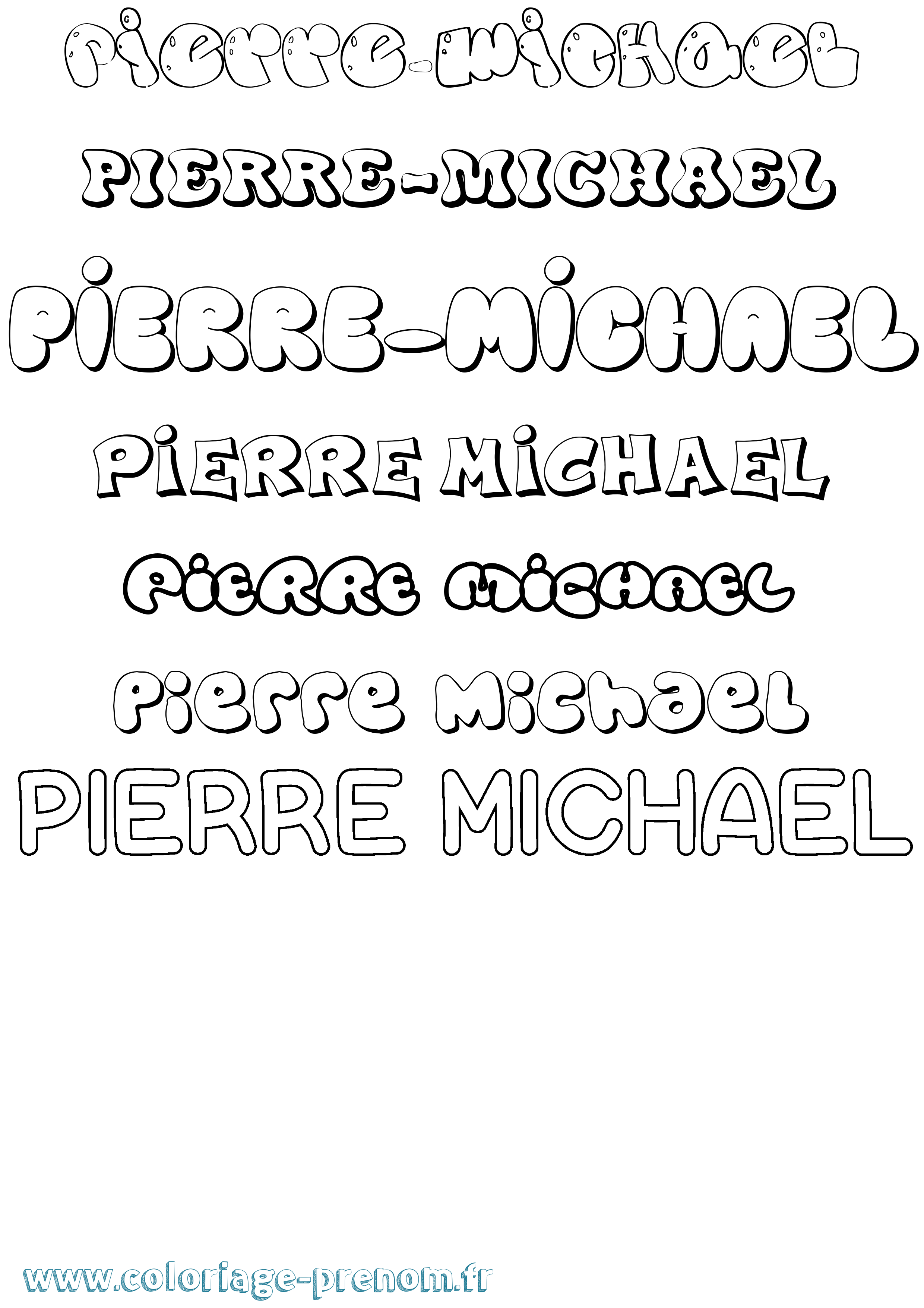 Coloriage Pierre-Michael Bubble Coloriage prénom Pierre-Michael Bubble