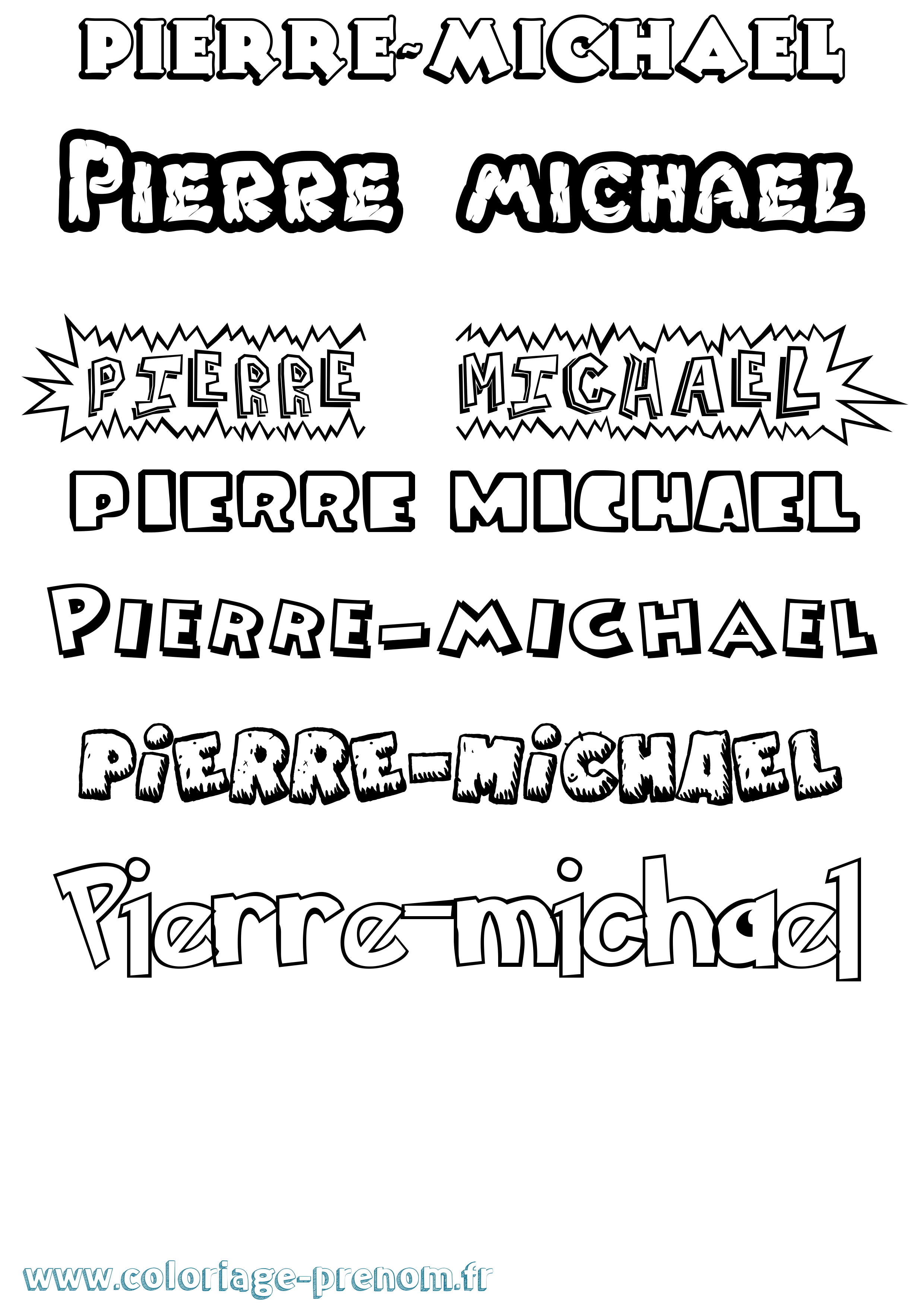 Coloriage Pierre-Michael Dessin Animé Coloriage prénom Pierre-Michael Dessin Animé