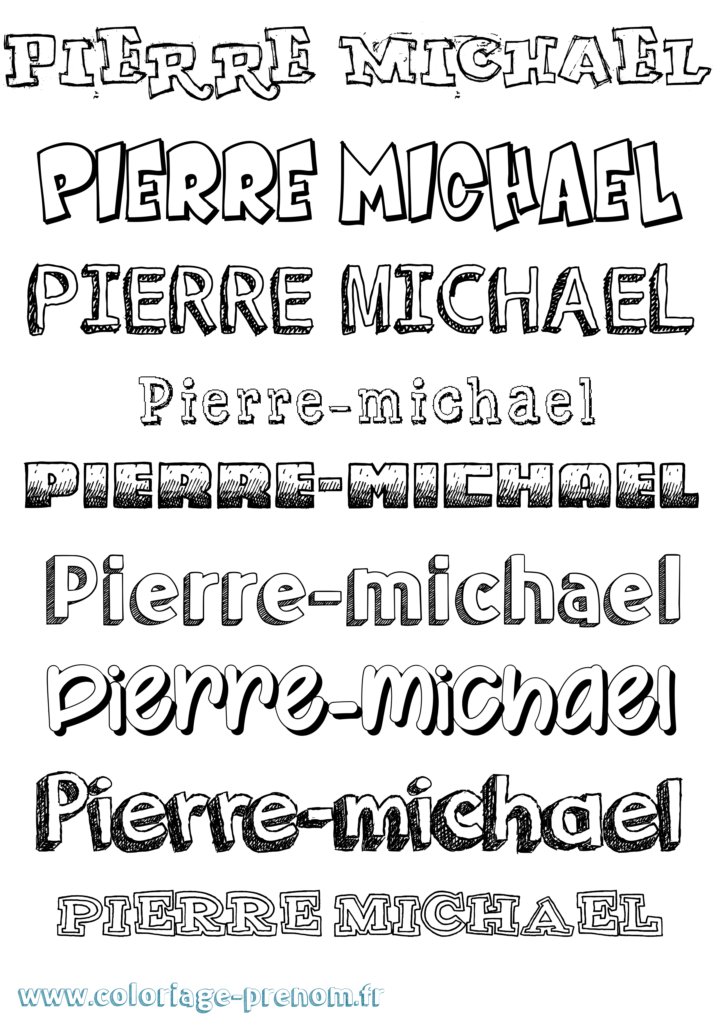 Coloriage Pierre-Michael Dessiné Coloriage prénom Pierre-Michael Dessiné