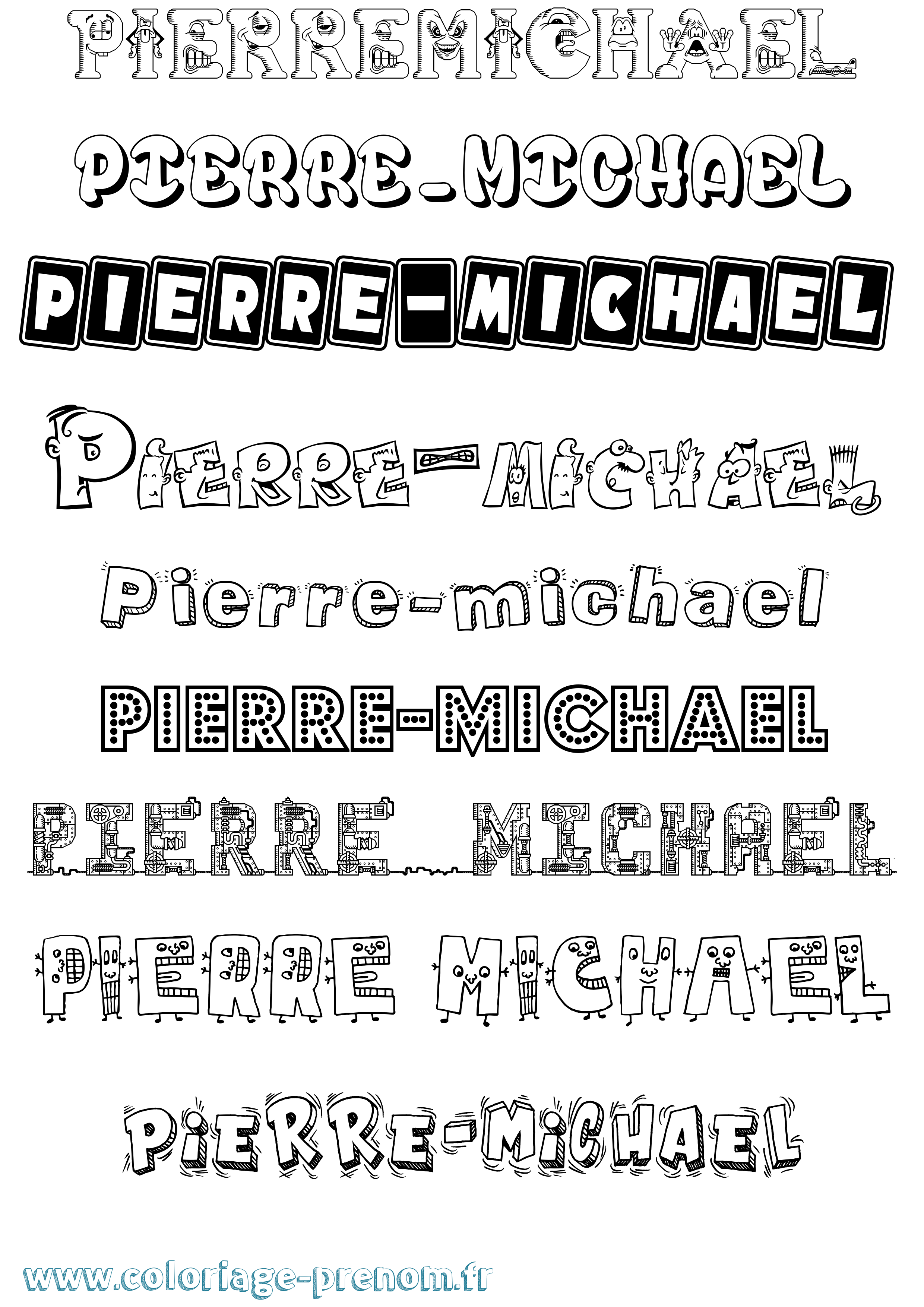 Coloriage Pierre-Michael Fun Coloriage prénom Pierre-Michael Fun