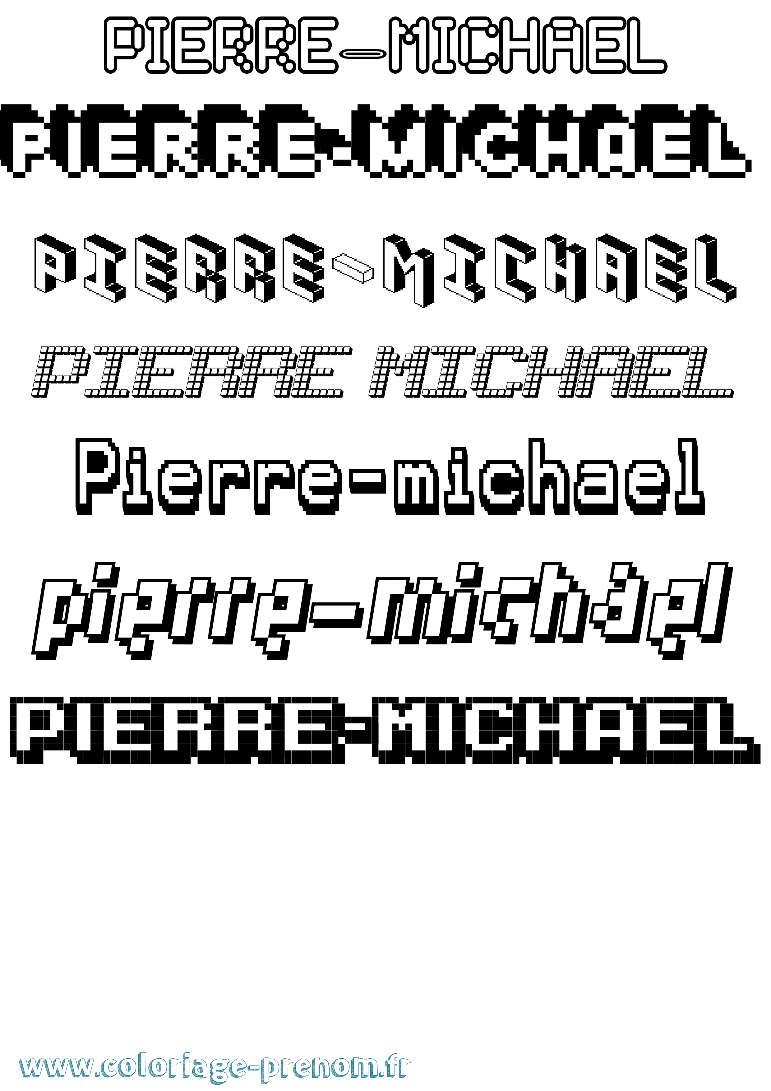 Coloriage Pierre-Michael Pixel Coloriage prénom Pierre-Michael Pixel
