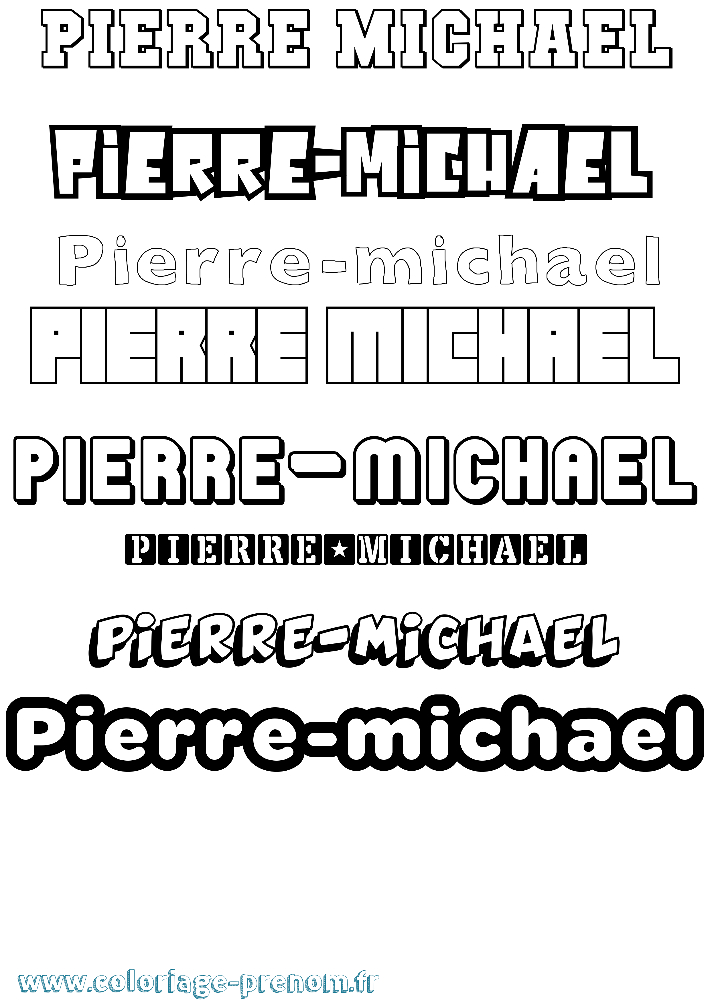 Coloriage Pierre-Michael Simple Coloriage prénom Pierre-Michael Simple