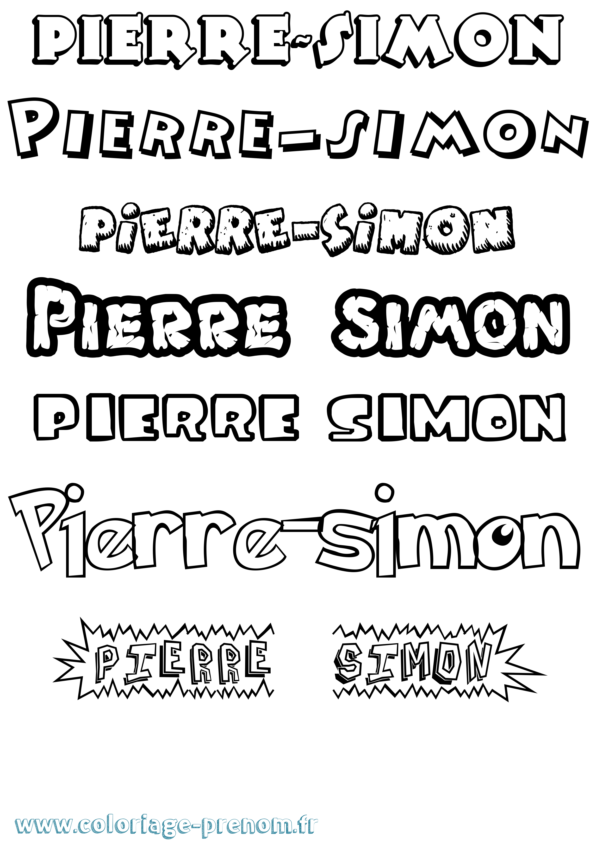 Coloriage Pierre-Simon Dessin Animé Coloriage prénom Pierre-Simon Dessin Animé