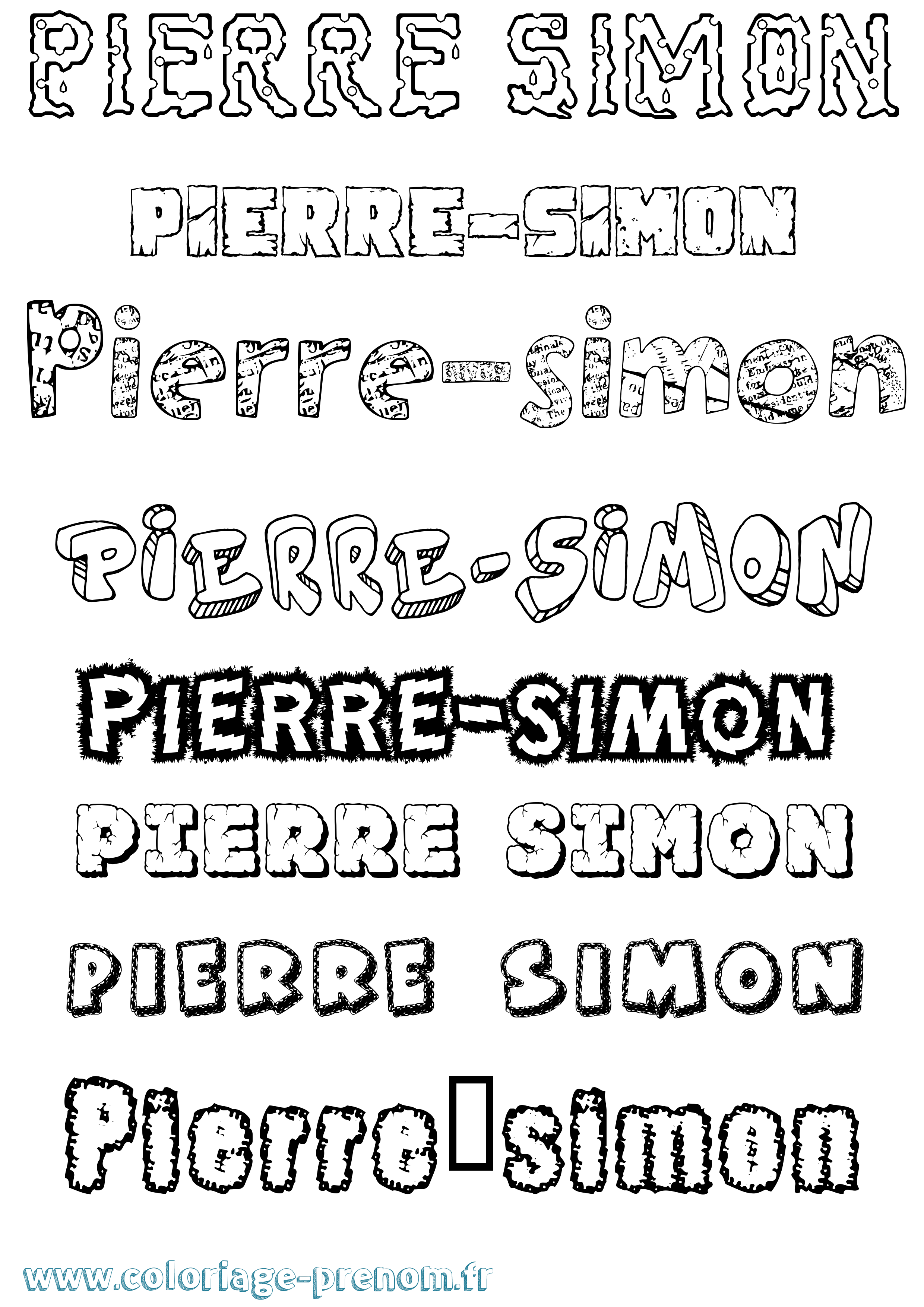 Coloriage Pierre-Simon Destructuré Coloriage prénom Pierre-Simon Destructuré