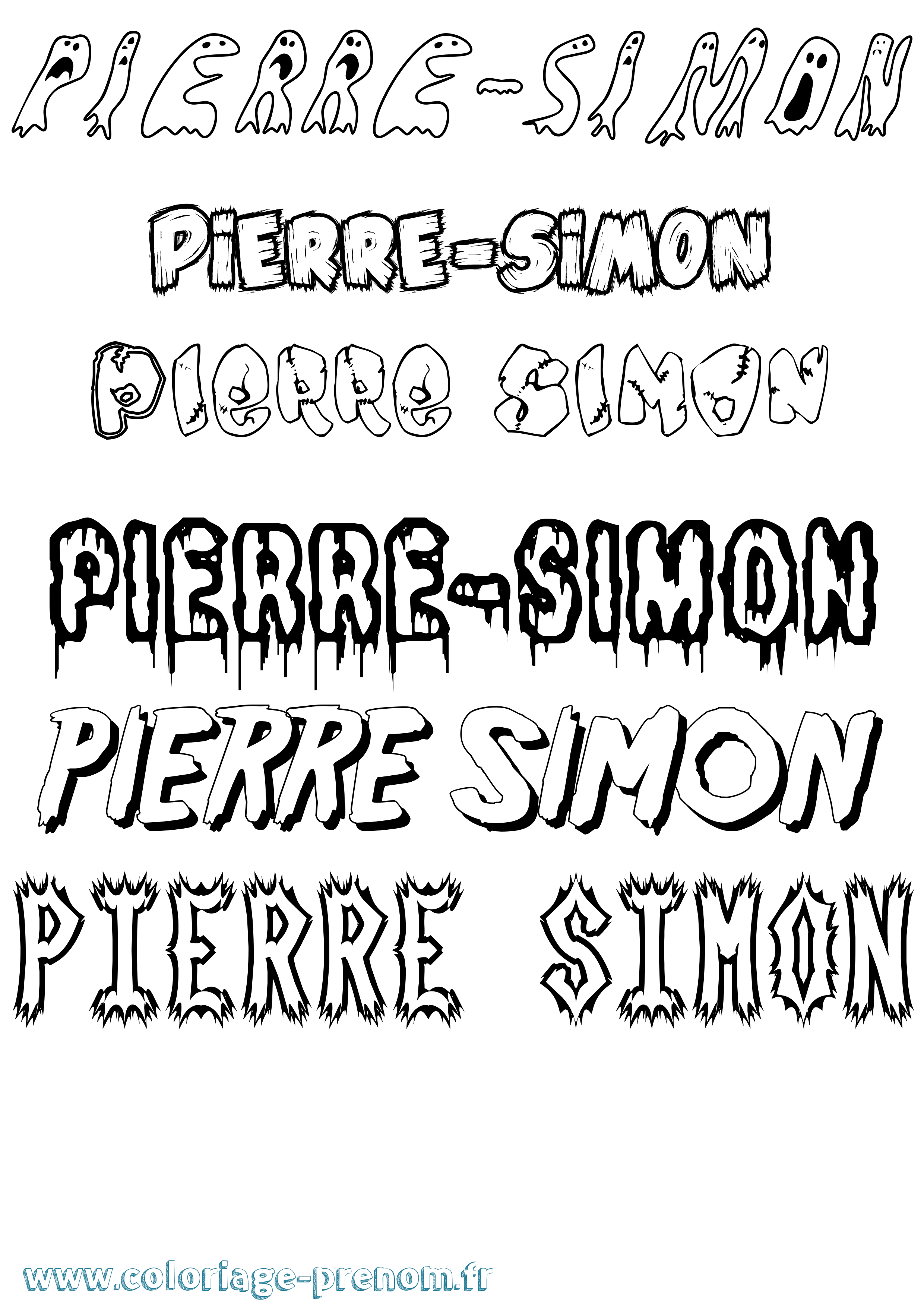 Coloriage Pierre-Simon Frisson Coloriage prénom Pierre-Simon Frisson