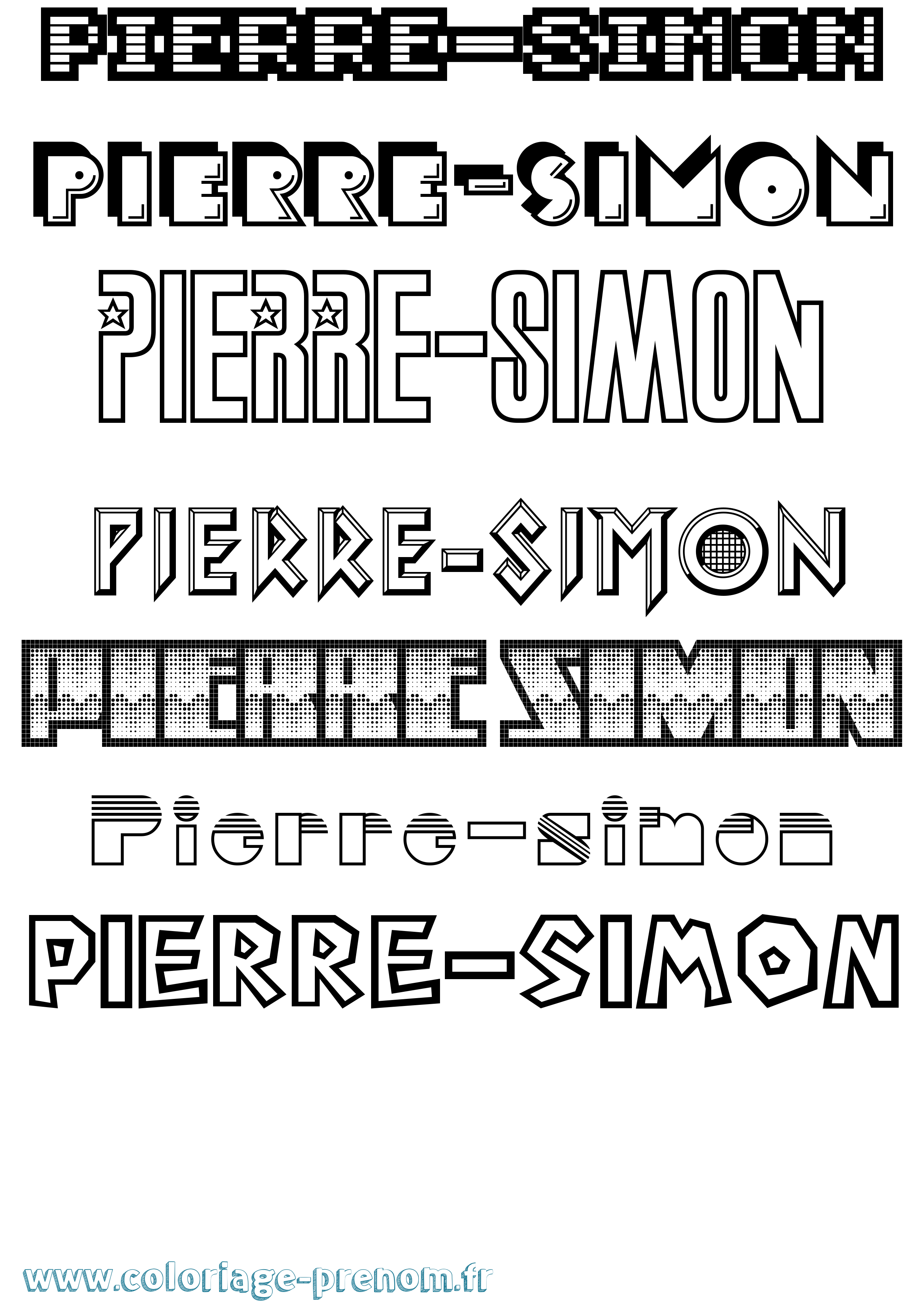 Coloriage Pierre-Simon Jeux Vidéos Coloriage prénom Pierre-Simon Jeux Vidéos