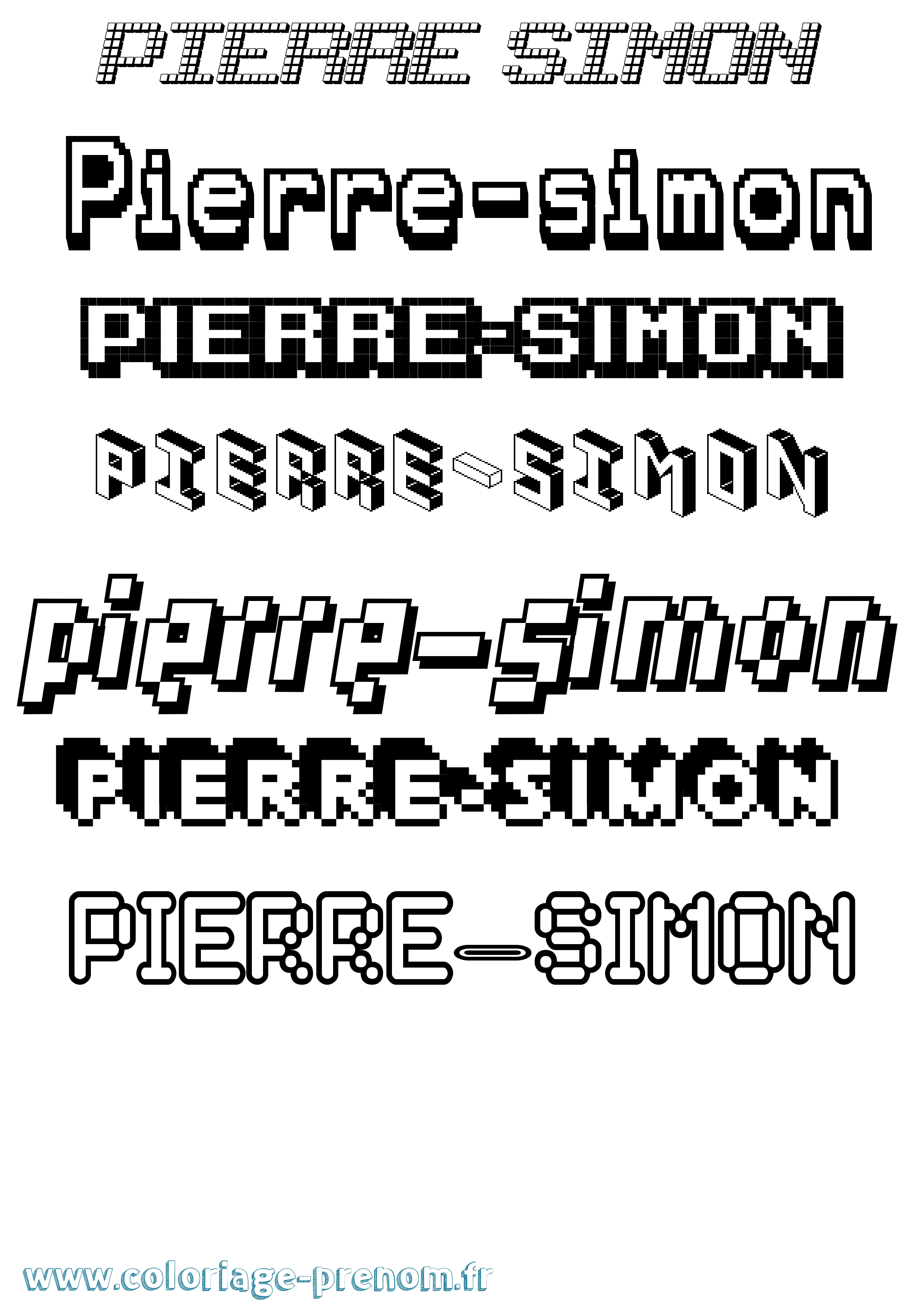 Coloriage Pierre-Simon Pixel Coloriage prénom Pierre-Simon Pixel
