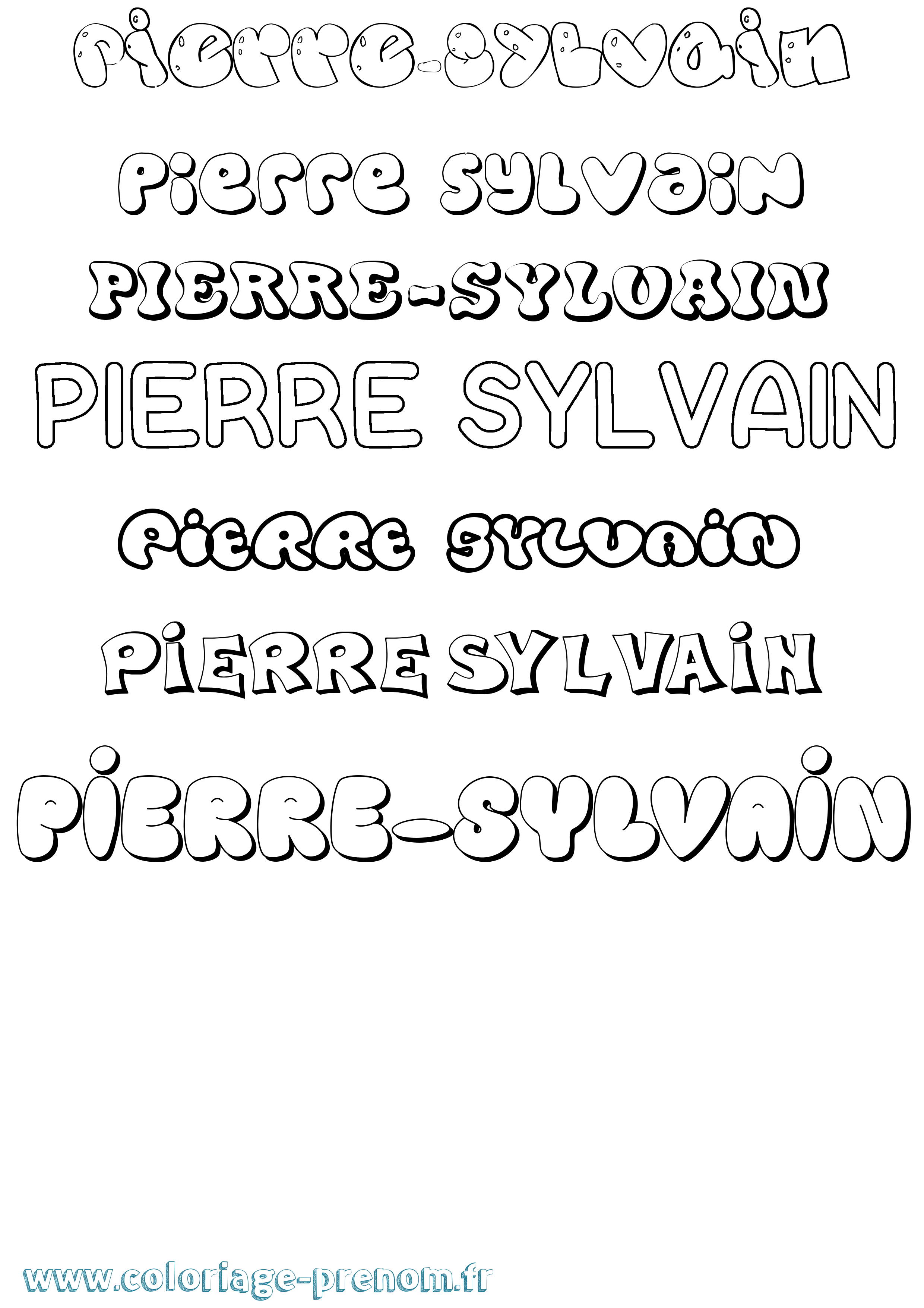 Coloriage Pierre-Sylvain Bubble Coloriage prénom Pierre-Sylvain Bubble