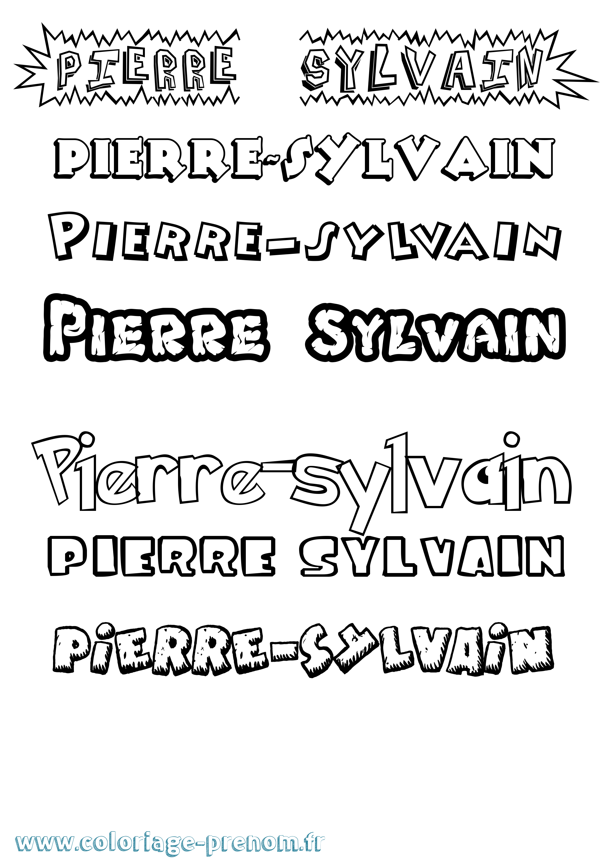 Coloriage Pierre-Sylvain Dessin Animé Coloriage prénom Pierre-Sylvain Dessin Animé