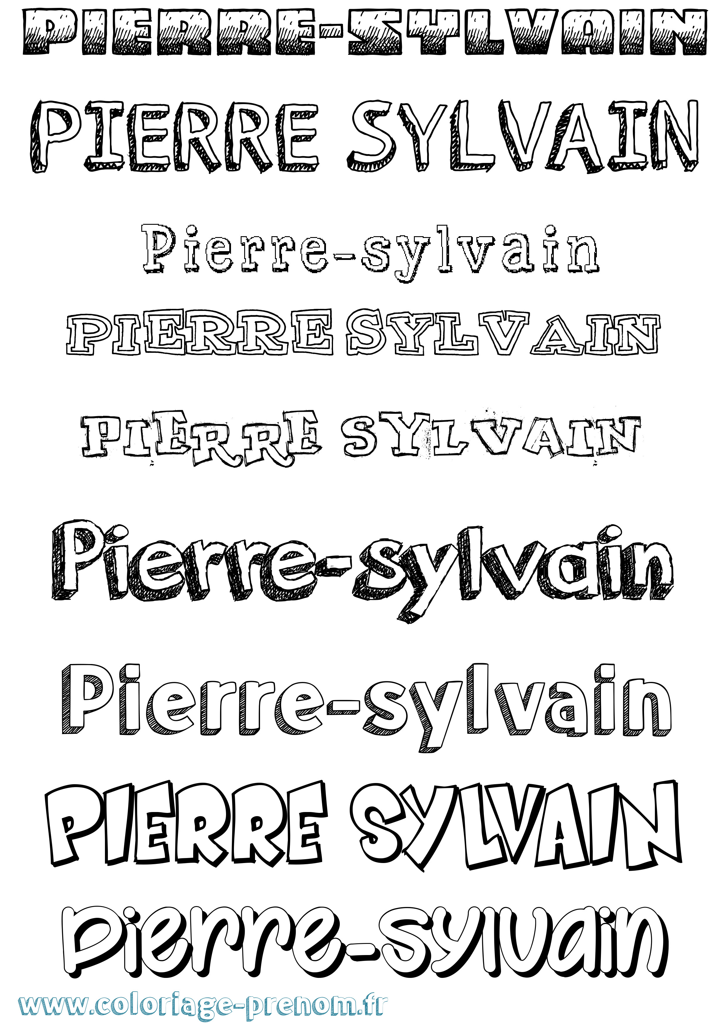 Coloriage Pierre-Sylvain Dessiné Coloriage prénom Pierre-Sylvain Dessiné