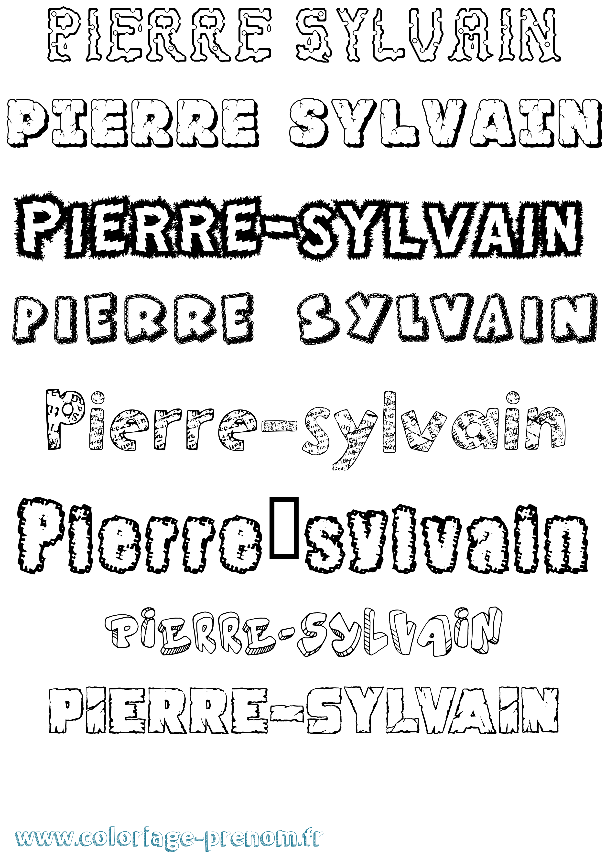 Coloriage Pierre-Sylvain Destructuré Coloriage prénom Pierre-Sylvain Destructuré