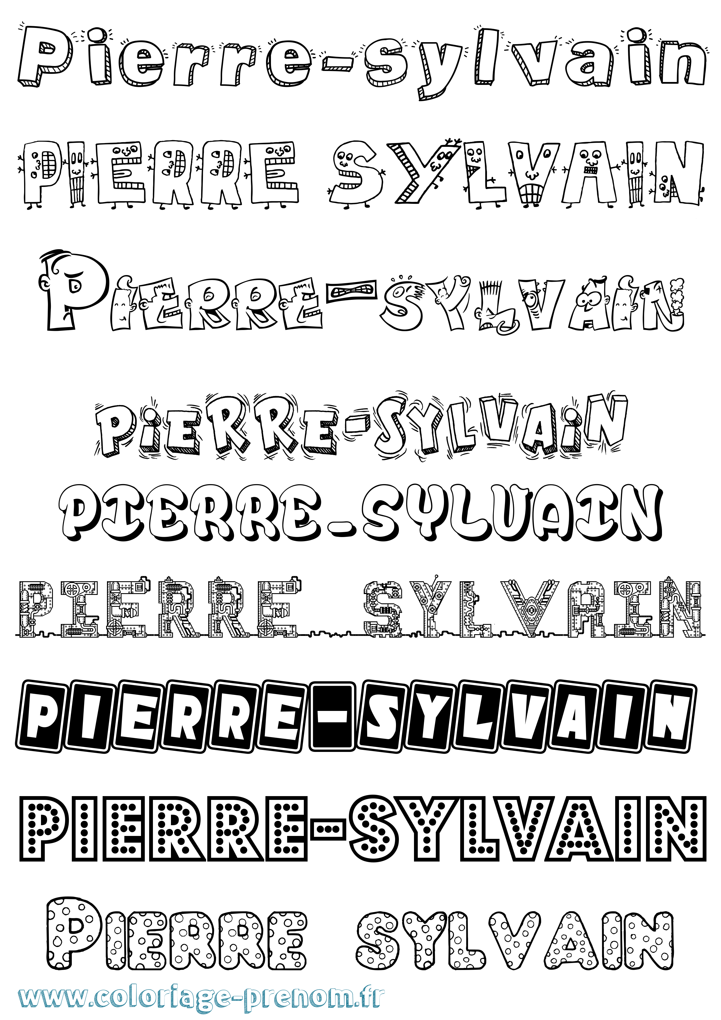 Coloriage Pierre-Sylvain Fun Coloriage prénom Pierre-Sylvain Fun