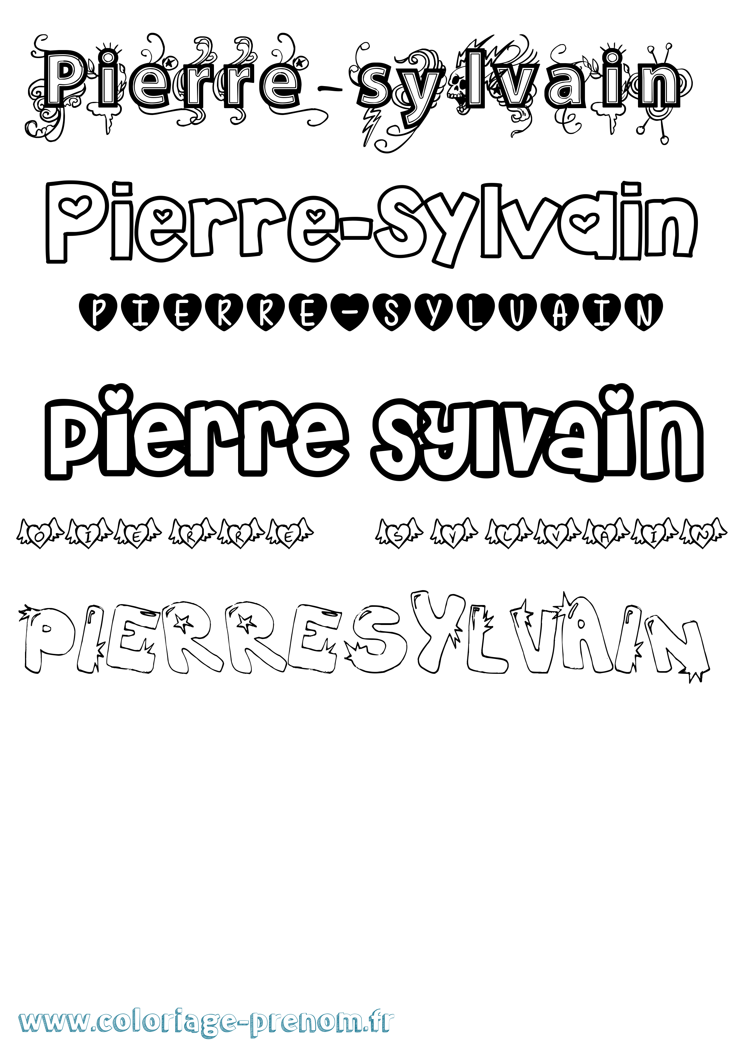 Coloriage Pierre-Sylvain Girly Coloriage prénom Pierre-Sylvain Girly