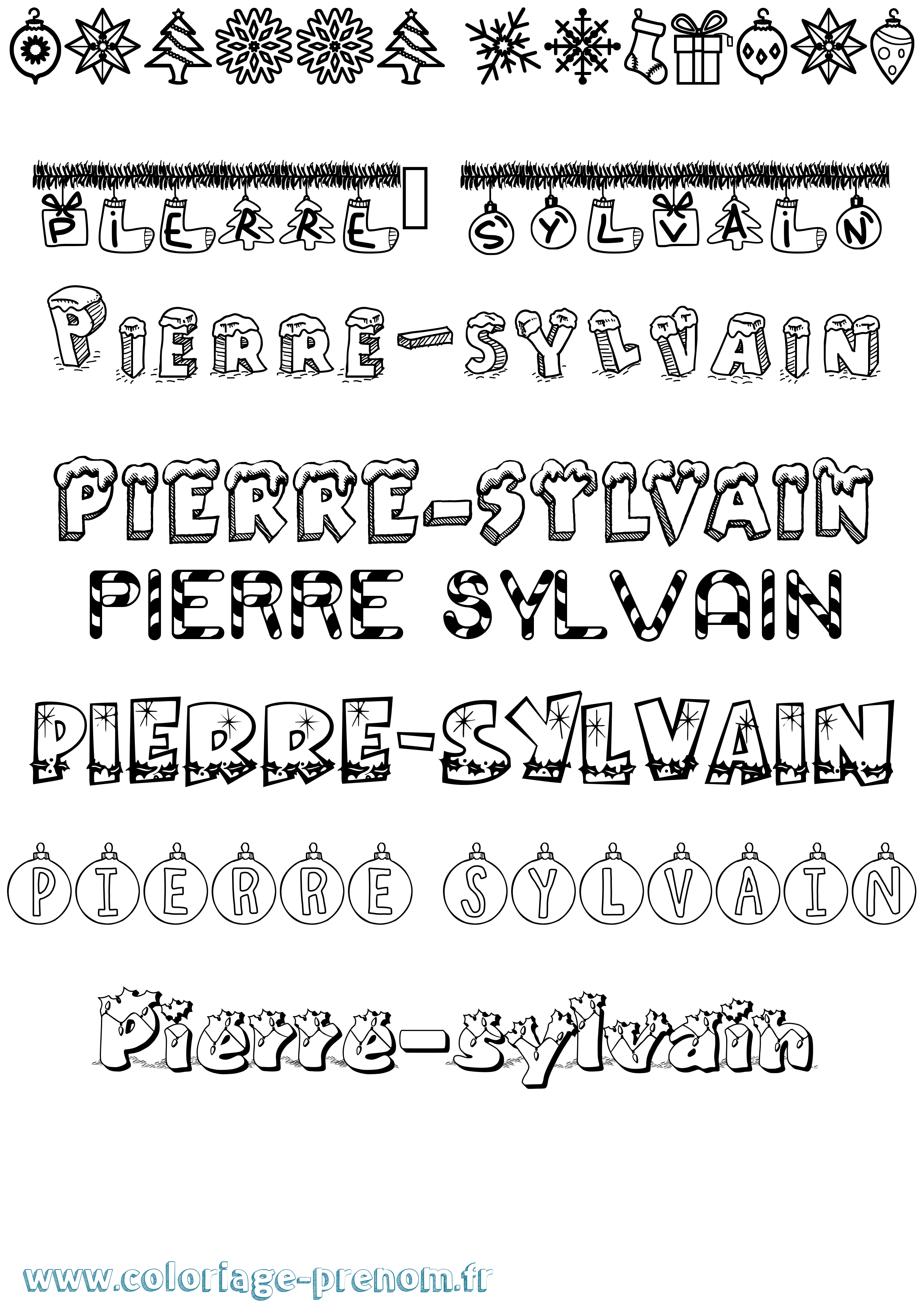 Coloriage Pierre-Sylvain Noël Coloriage prénom Pierre-Sylvain Noël