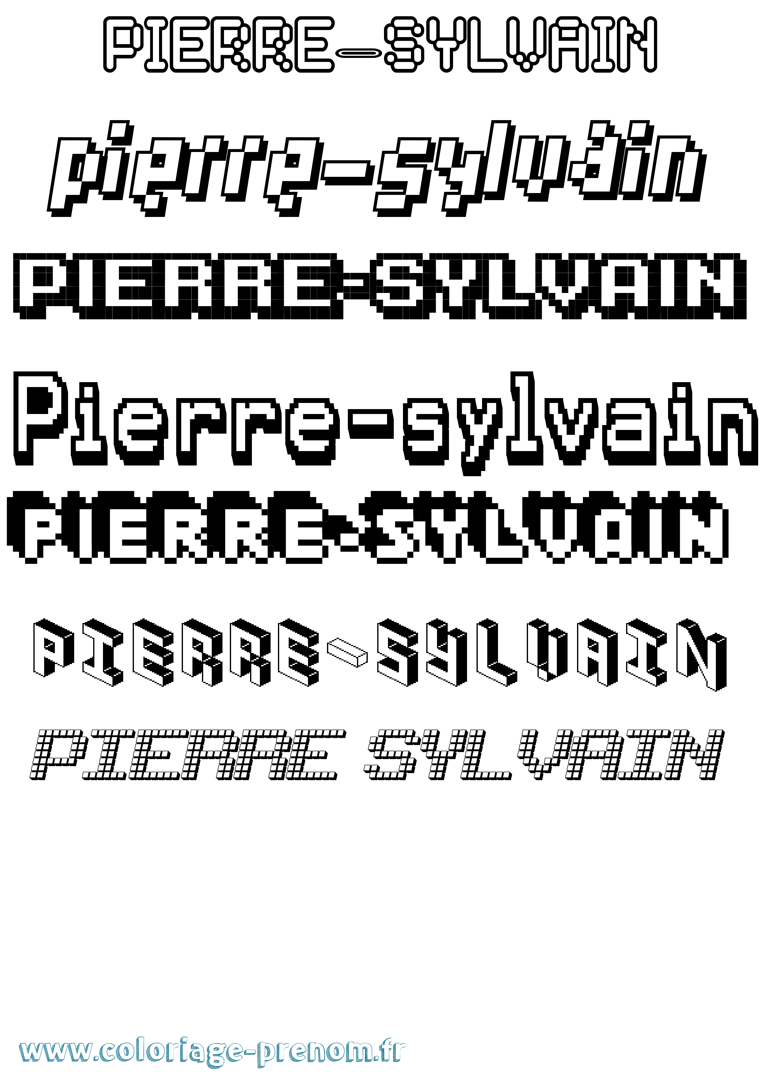 Coloriage Pierre-Sylvain Pixel Coloriage prénom Pierre-Sylvain Pixel