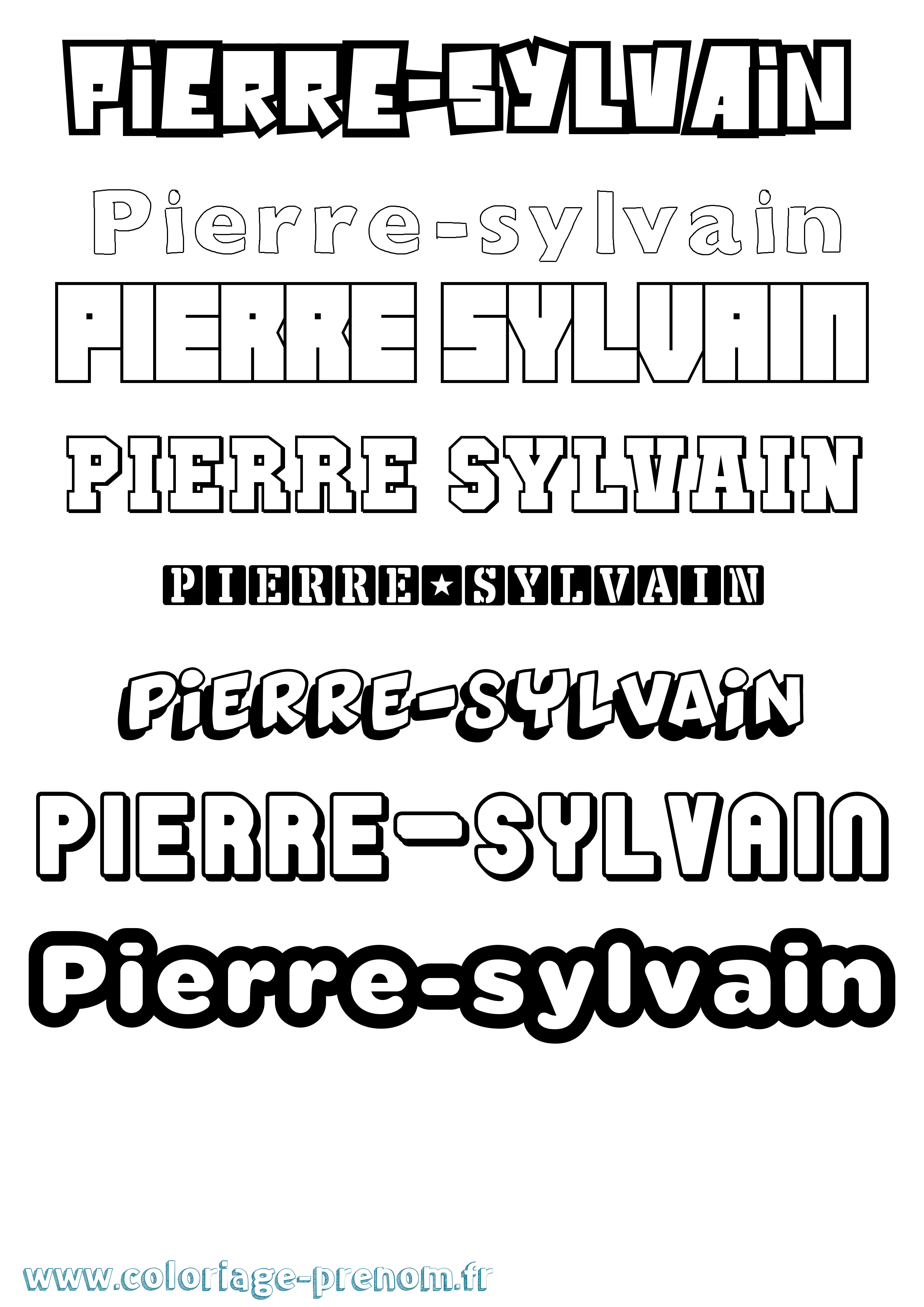 Coloriage Pierre-Sylvain Simple Coloriage prénom Pierre-Sylvain Simple