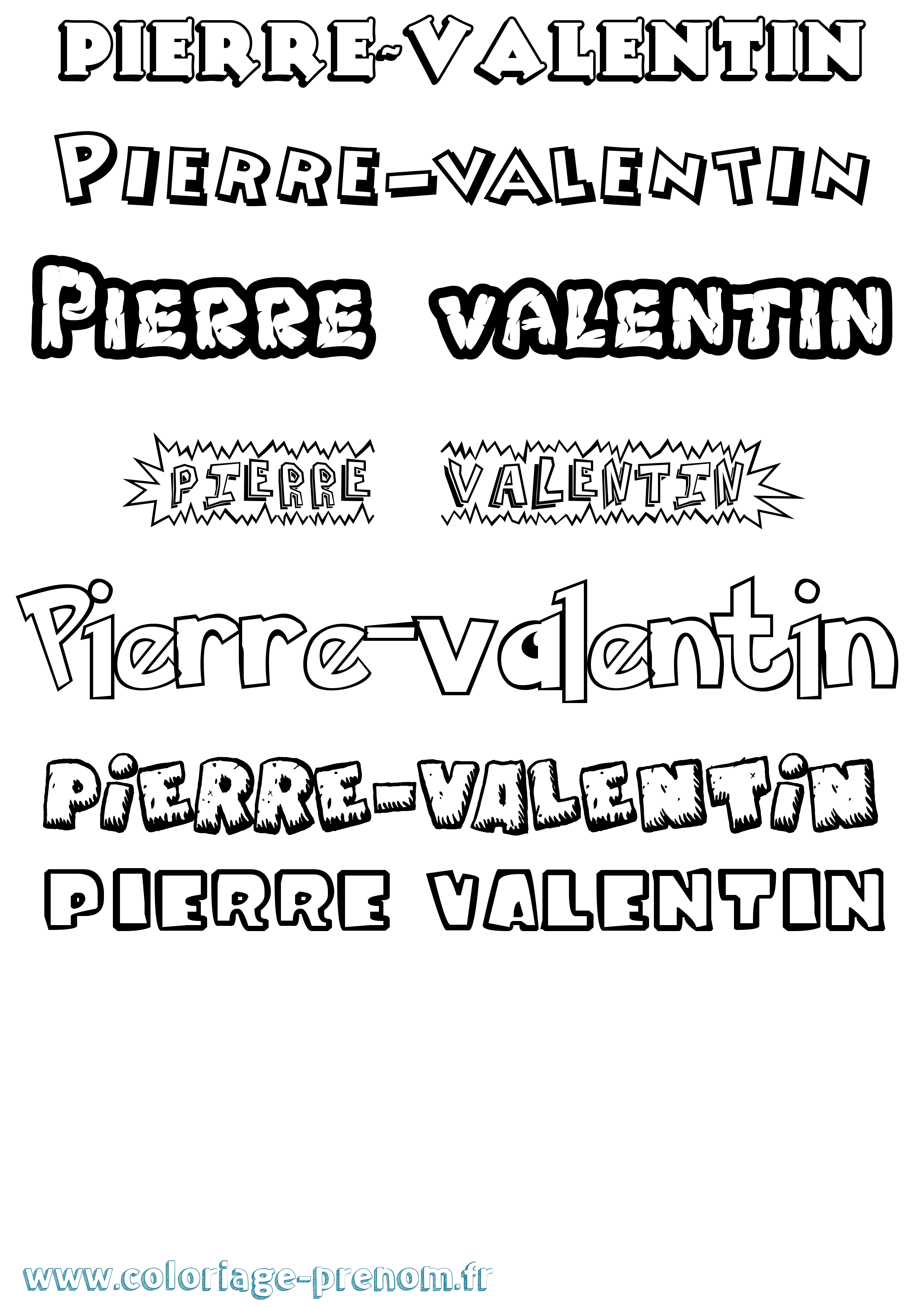 Coloriage Pierre-Valentin Dessin Animé Coloriage prénom Pierre-Valentin Dessin Animé