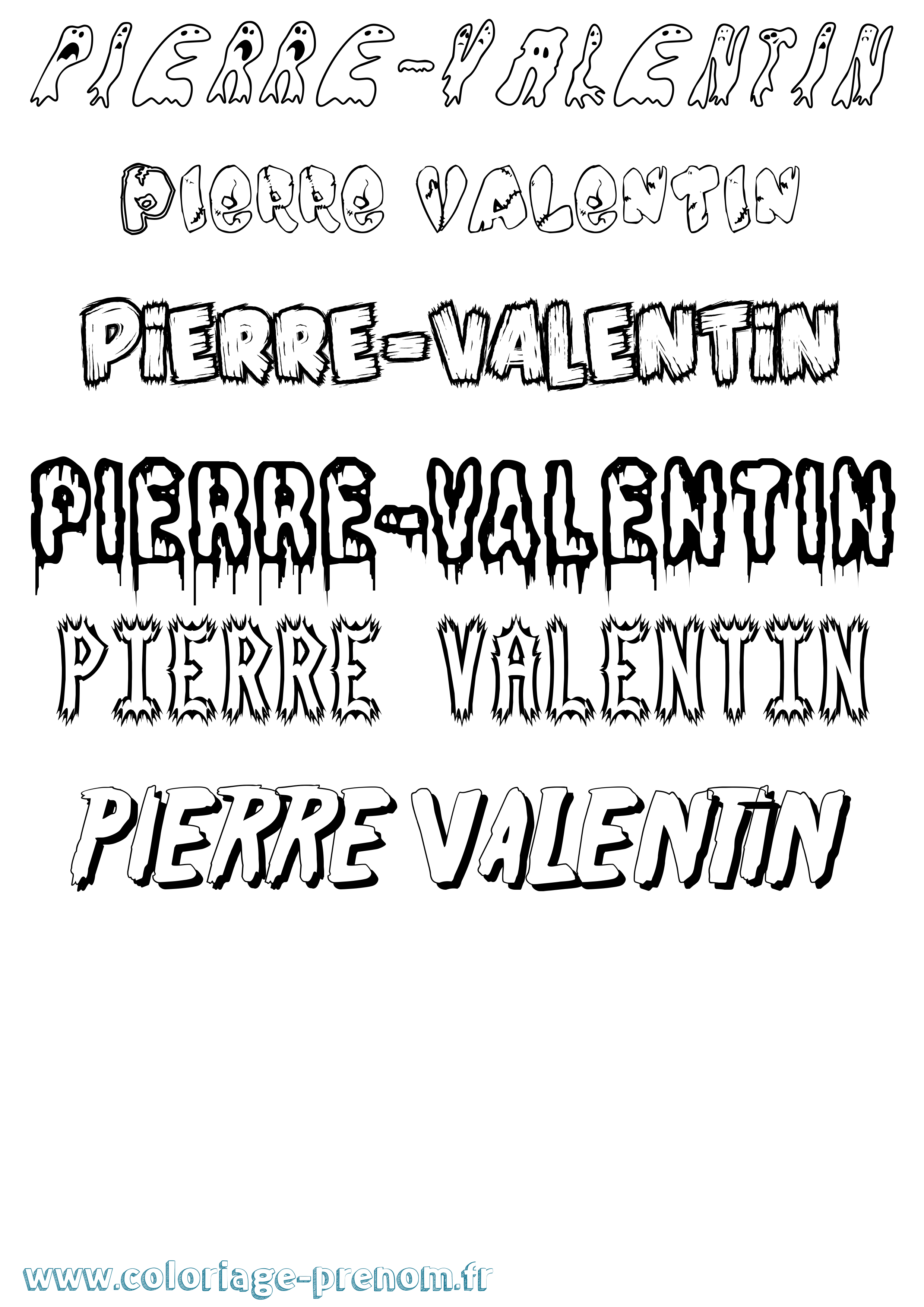 Coloriage Pierre-Valentin Frisson Coloriage prénom Pierre-Valentin Frisson