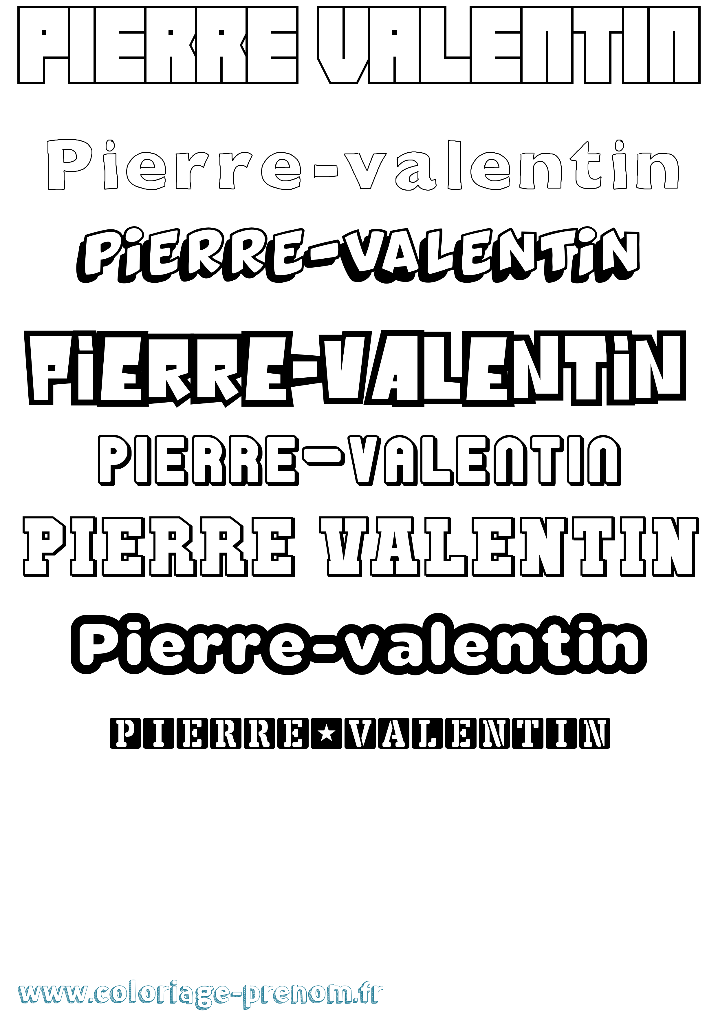 Coloriage Pierre-Valentin Simple Coloriage prénom Pierre-Valentin Simple