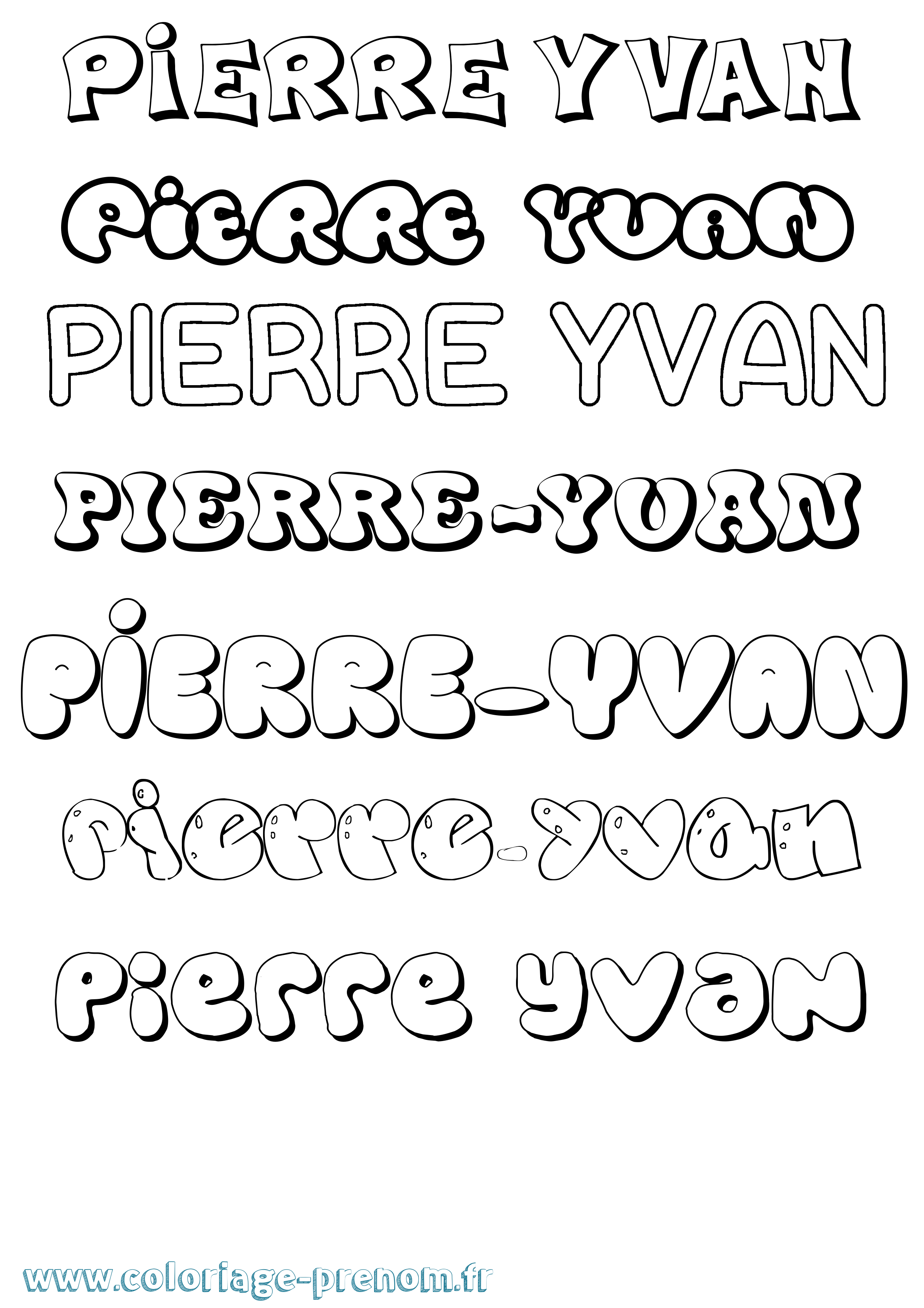 Coloriage Pierre-Yvan Bubble Coloriage prénom Pierre-Yvan Bubble