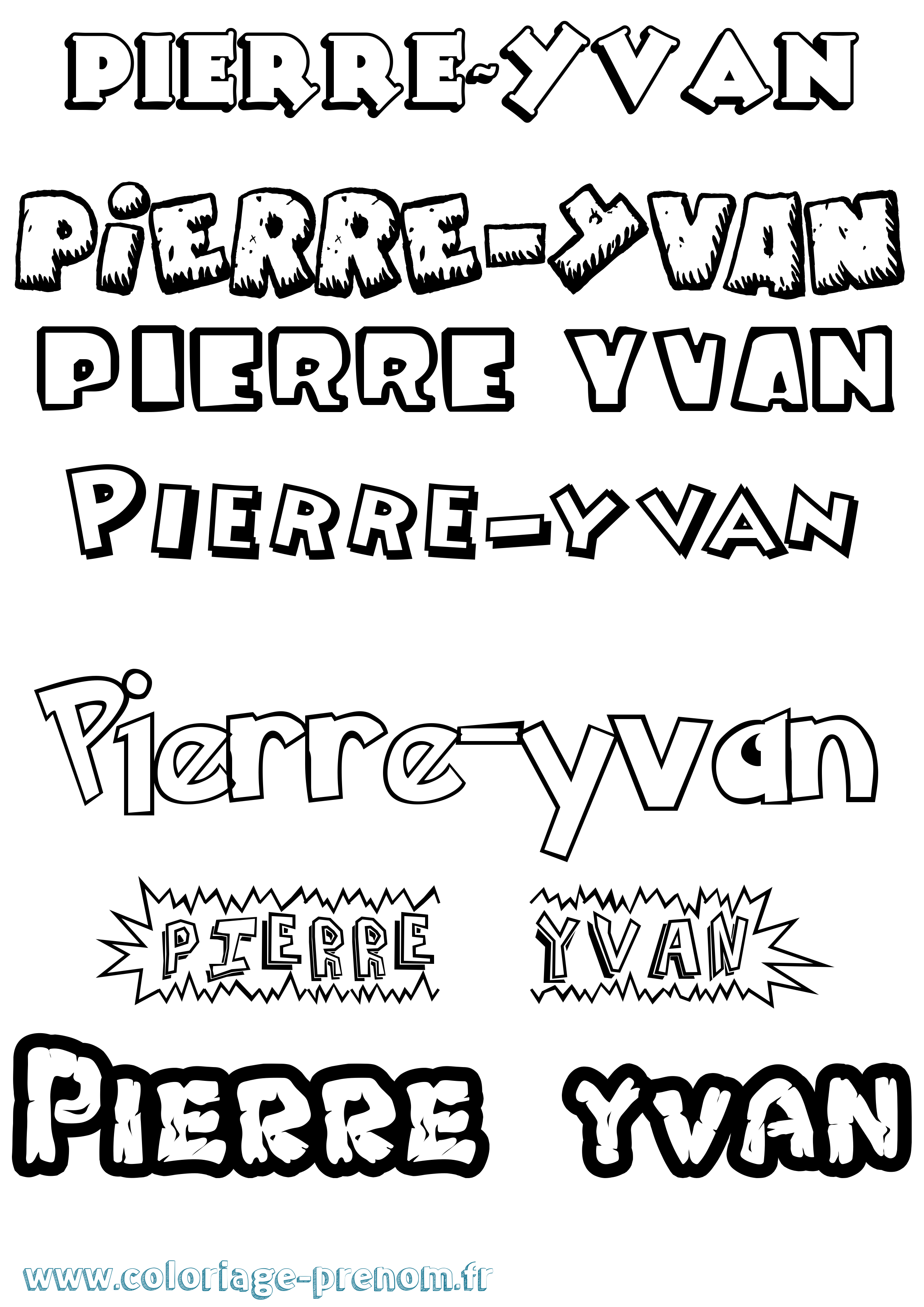 Coloriage Pierre-Yvan Dessin Animé Coloriage prénom Pierre-Yvan Dessin Animé