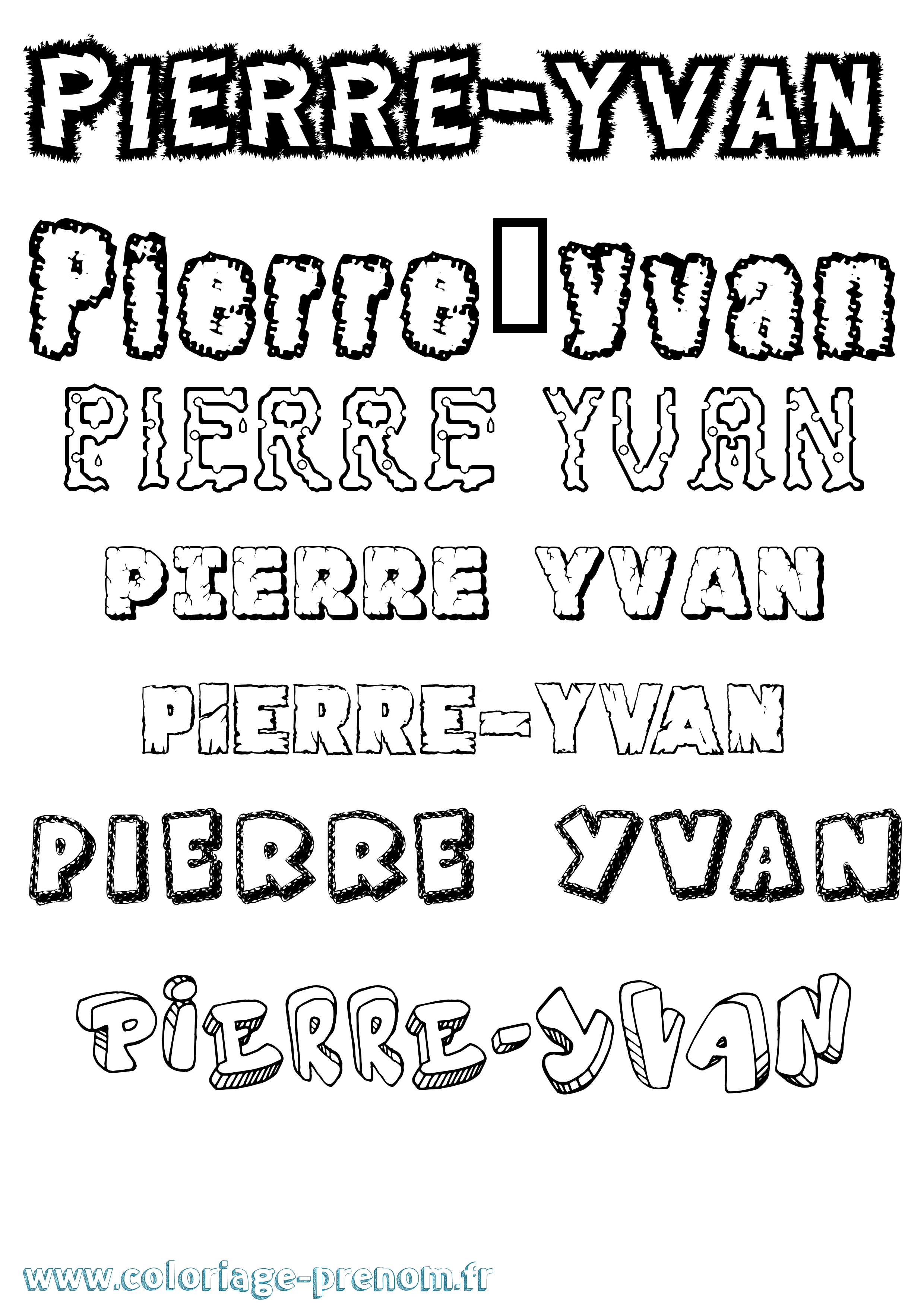 Coloriage Pierre-Yvan Destructuré Coloriage prénom Pierre-Yvan Destructuré