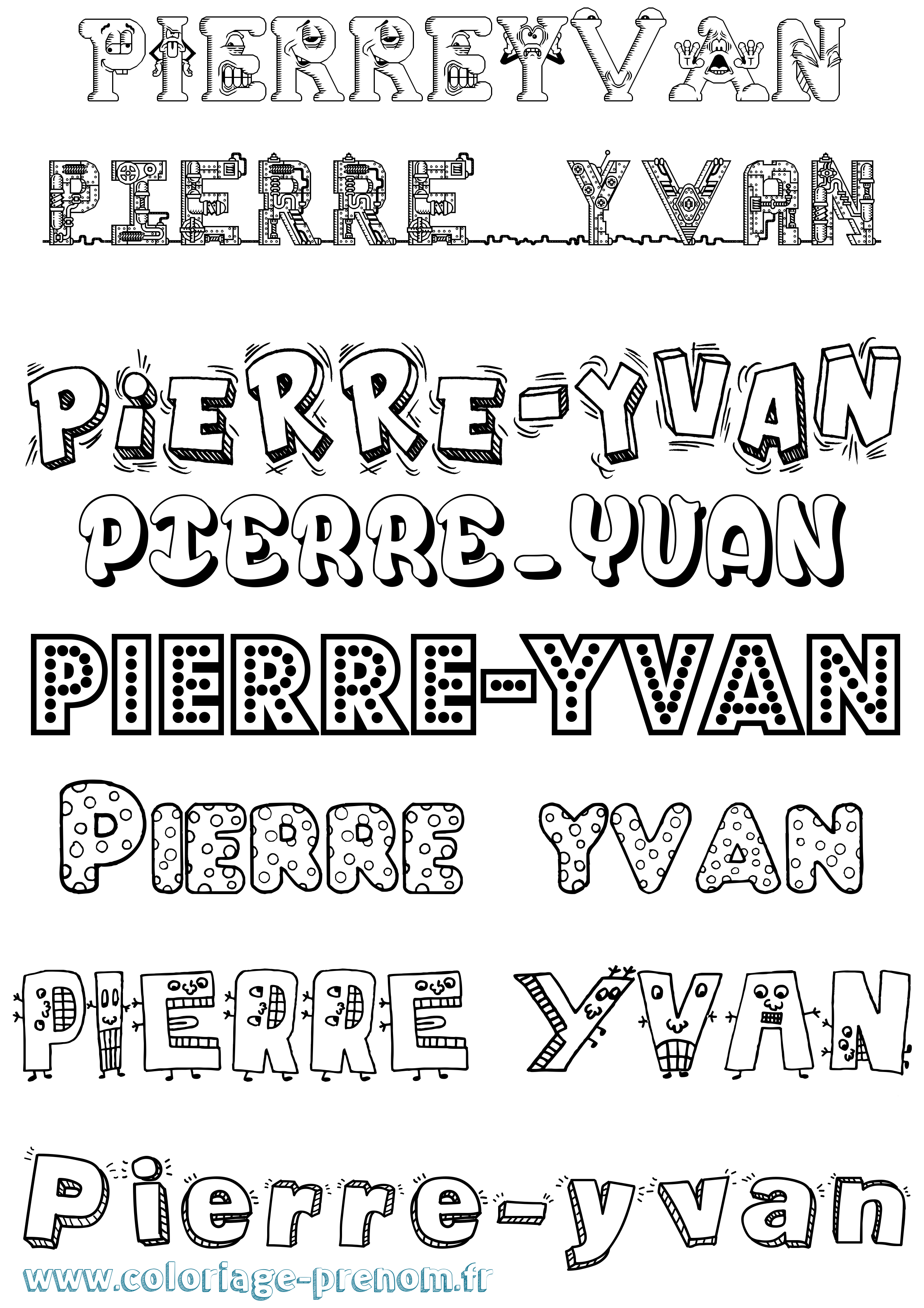 Coloriage Pierre-Yvan Fun Coloriage prénom Pierre-Yvan Fun