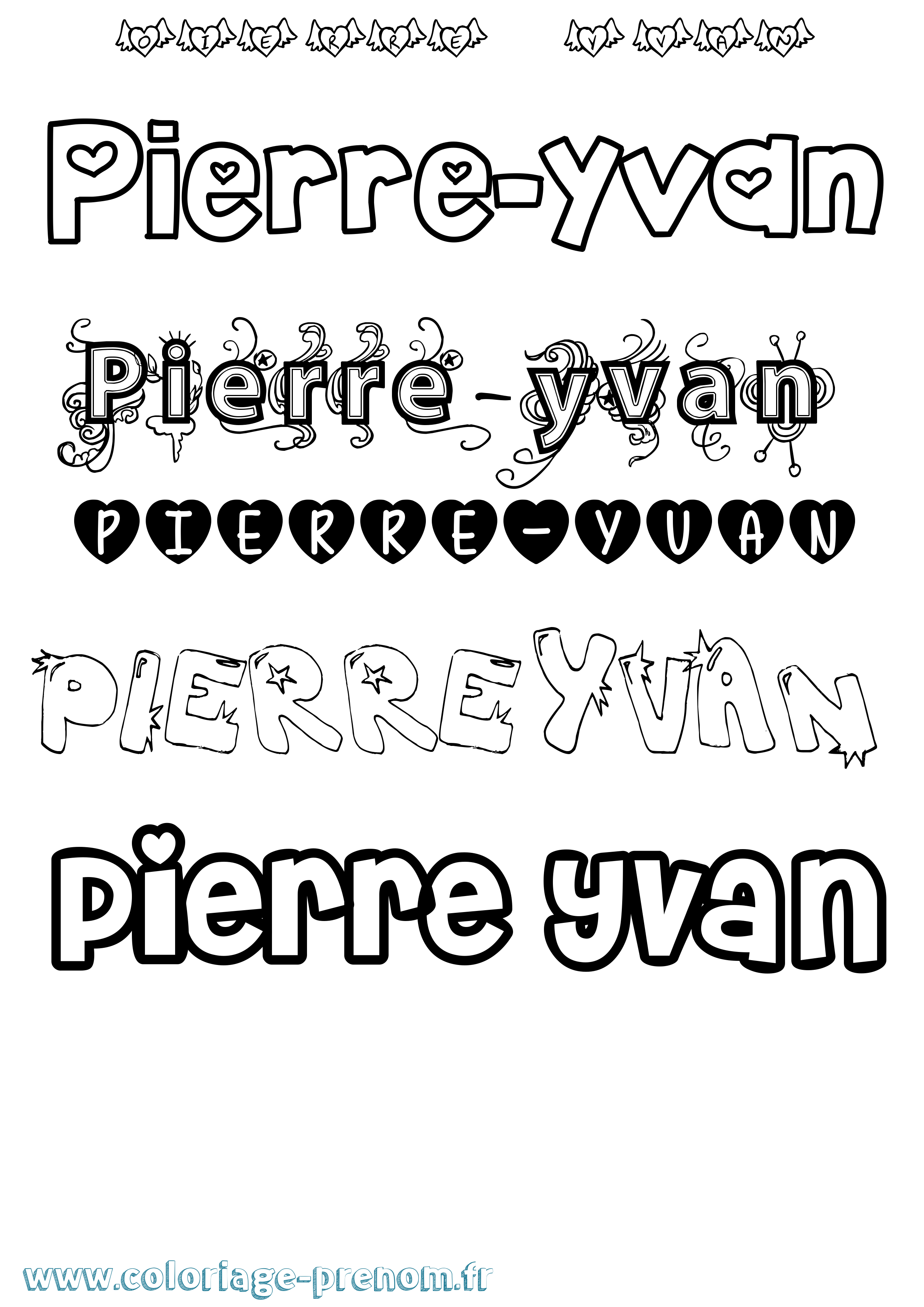 Coloriage Pierre-Yvan Girly Coloriage prénom Pierre-Yvan Girly