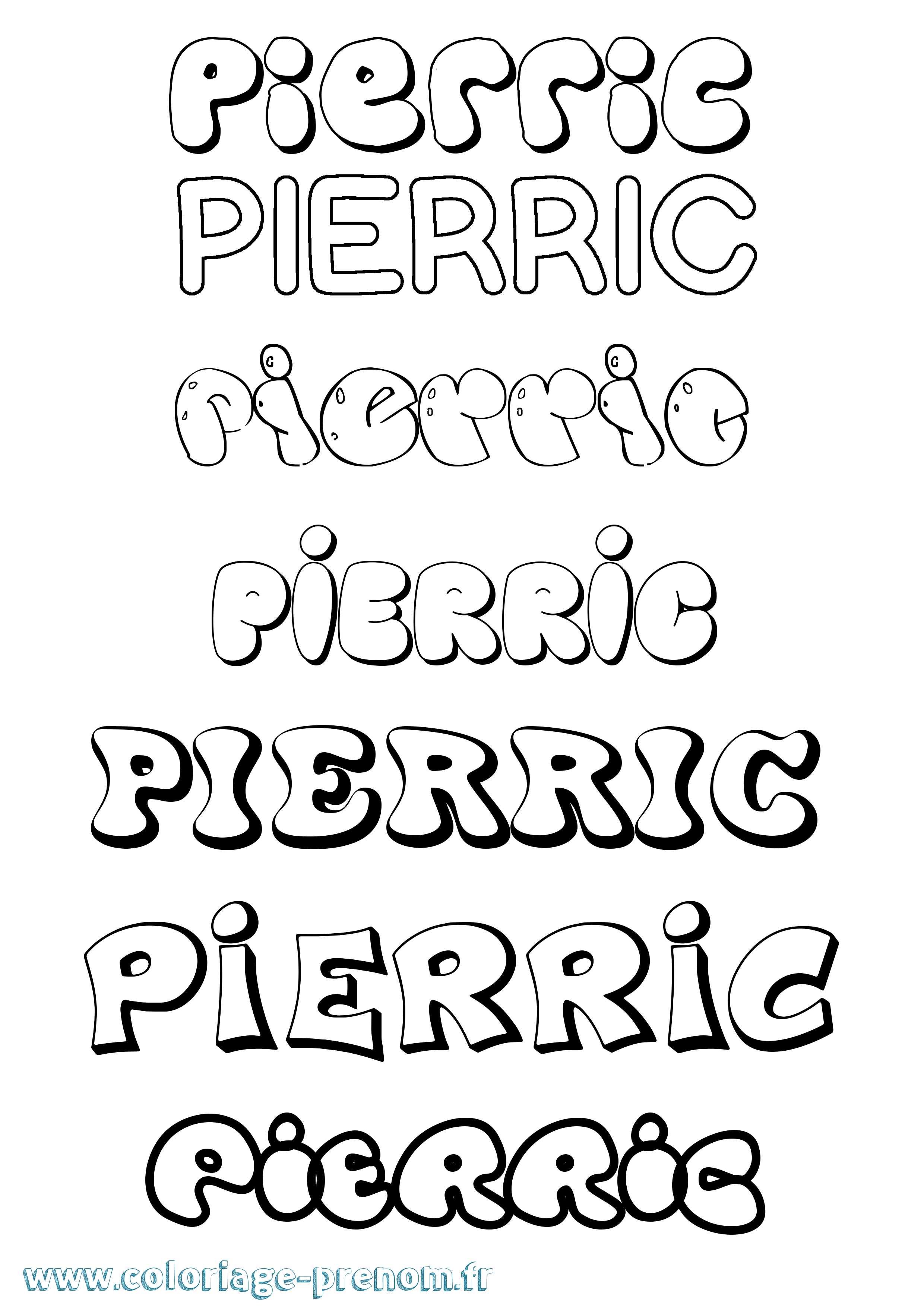Coloriage Pierric Bubble Coloriage prénom Pierric Bubble