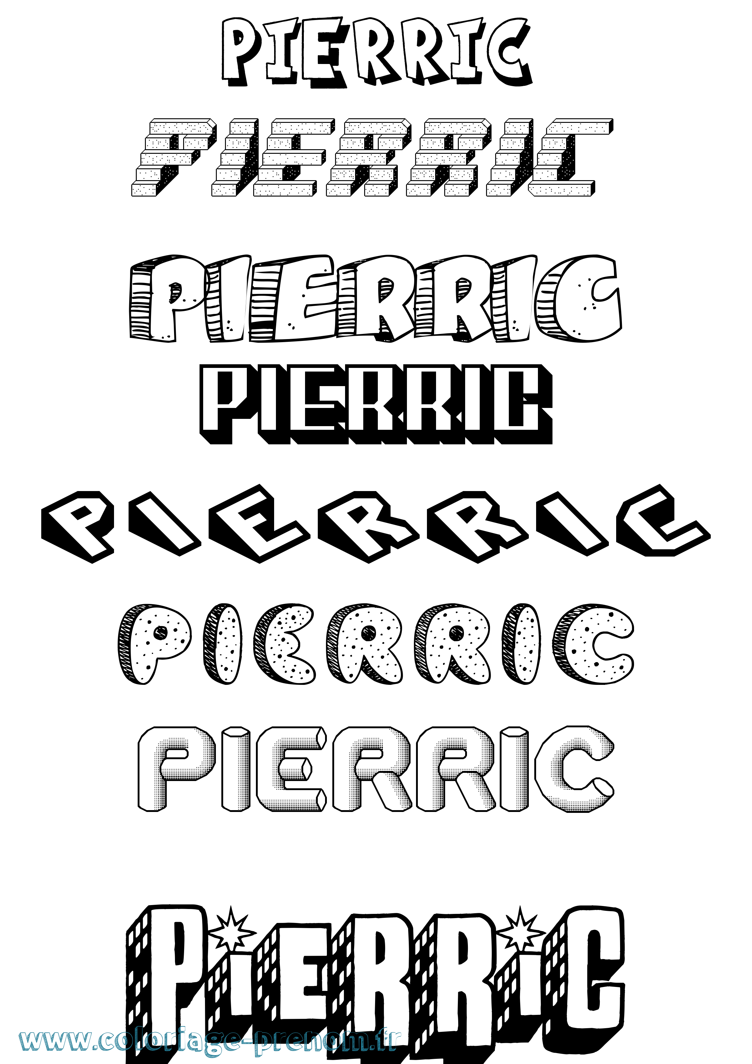 Coloriage Pierric Effet 3D Coloriage prénom Pierric Effet 3D