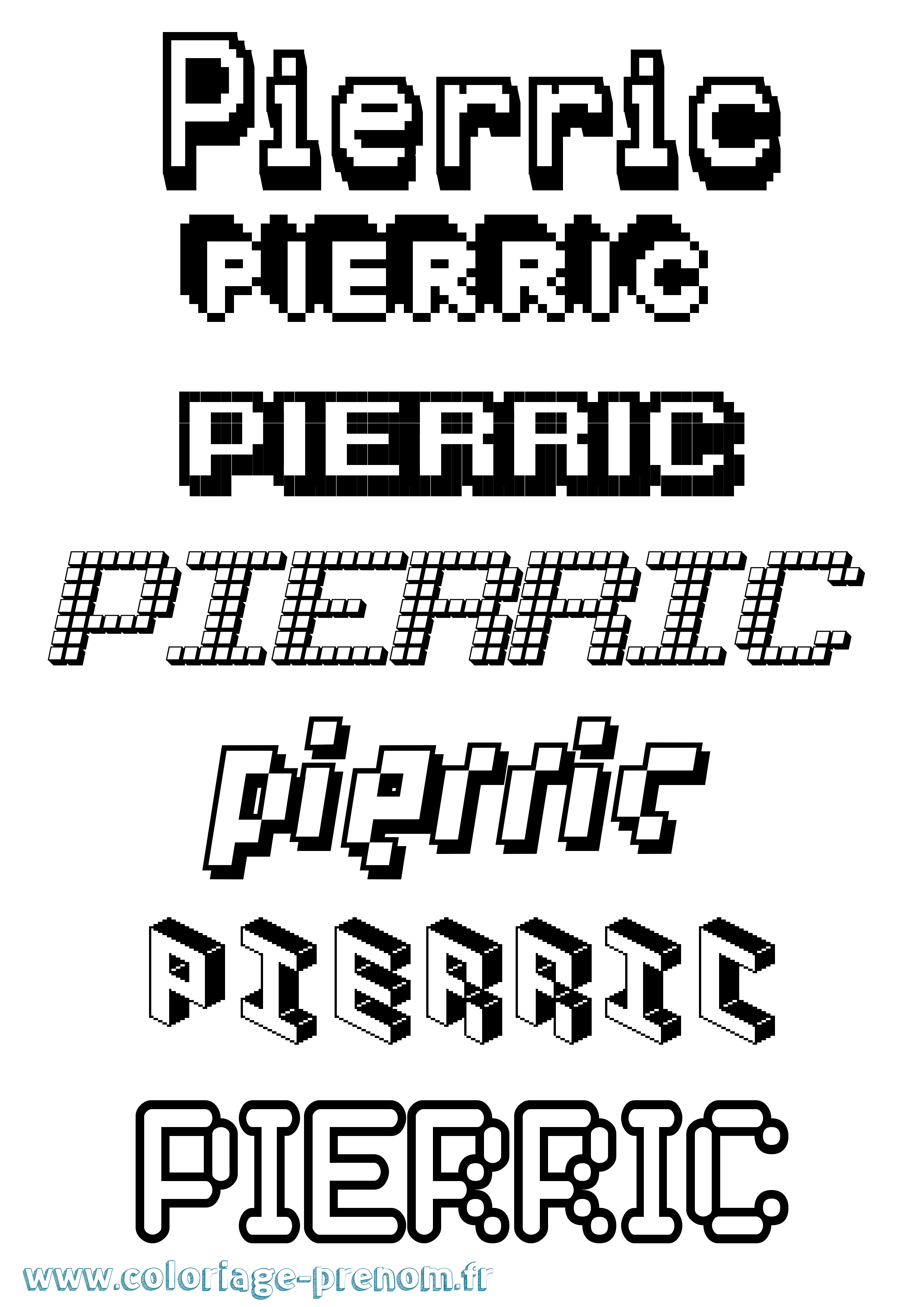 Coloriage Pierric Pixel Coloriage prénom Pierric Pixel